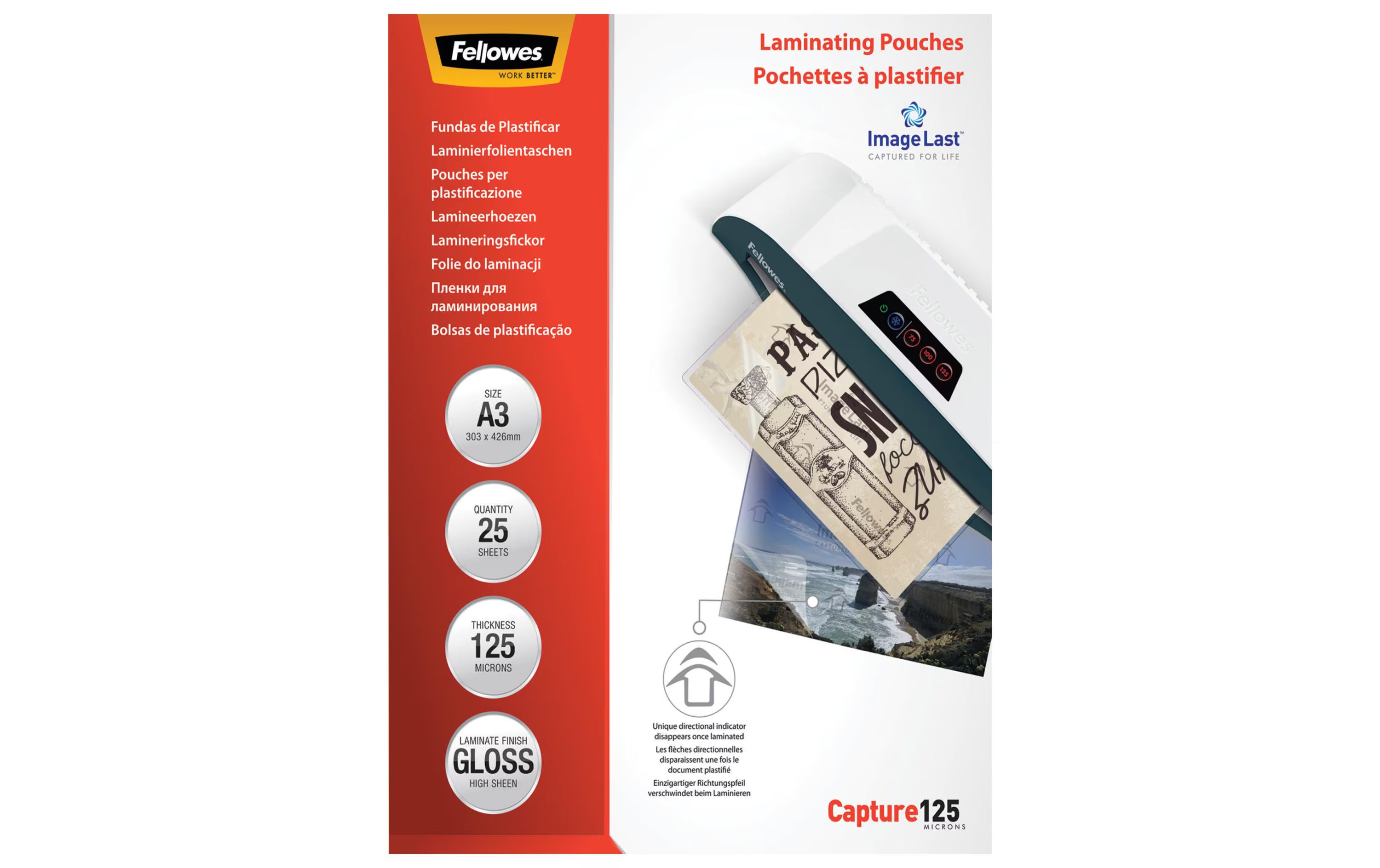 Fellowes Laminierfolien A3, 125 Mikron