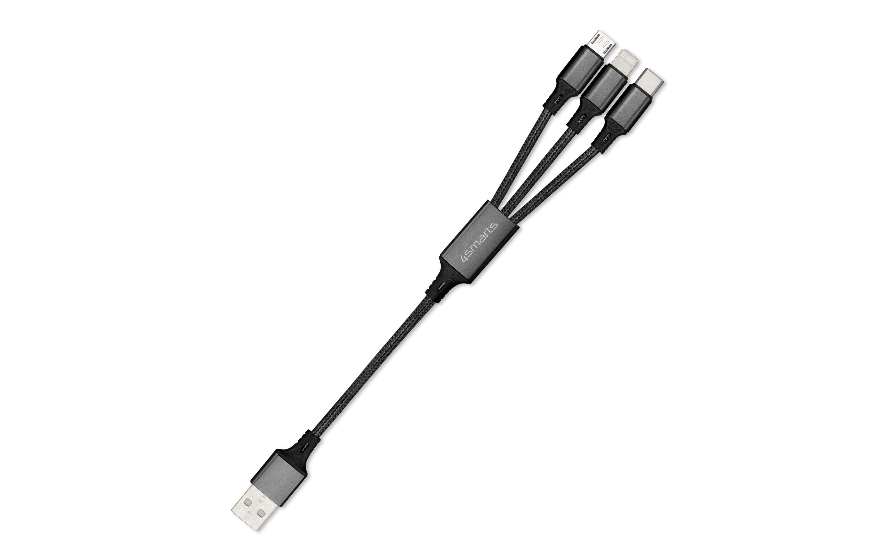 4smarts USB Ladekabel,2.4A, schwarz, 20cm
