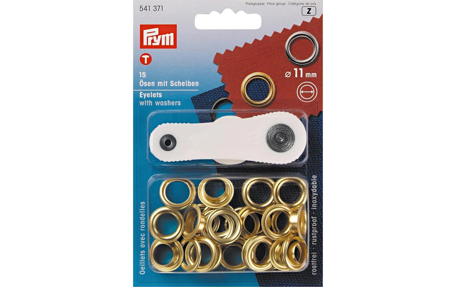 Prym Ösen + Scheiben, gold