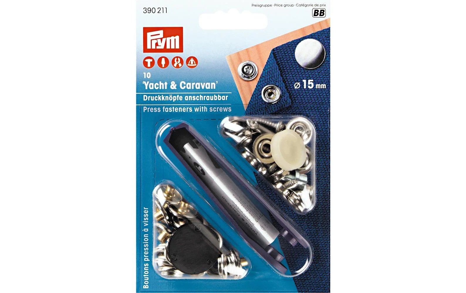 Prym Druckknöpfe Caravan, silber