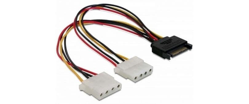 Delock Y-Kabel Kabel: 1x SATA zu 2x Molex