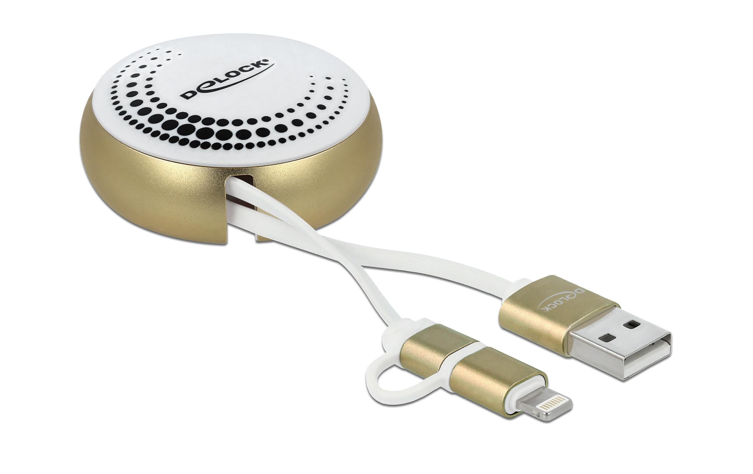 USB2.0 Aufrollkabel, 92CM, A-MB/Lightning