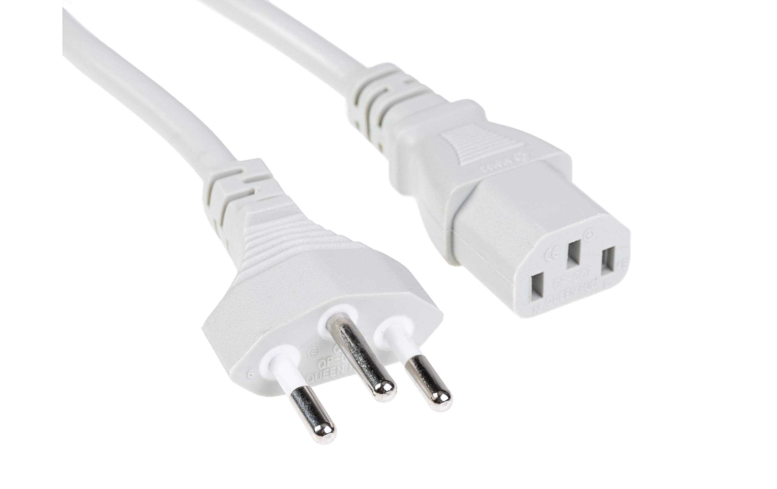 Netzkabel 250V/10A: 2 Meter Grau