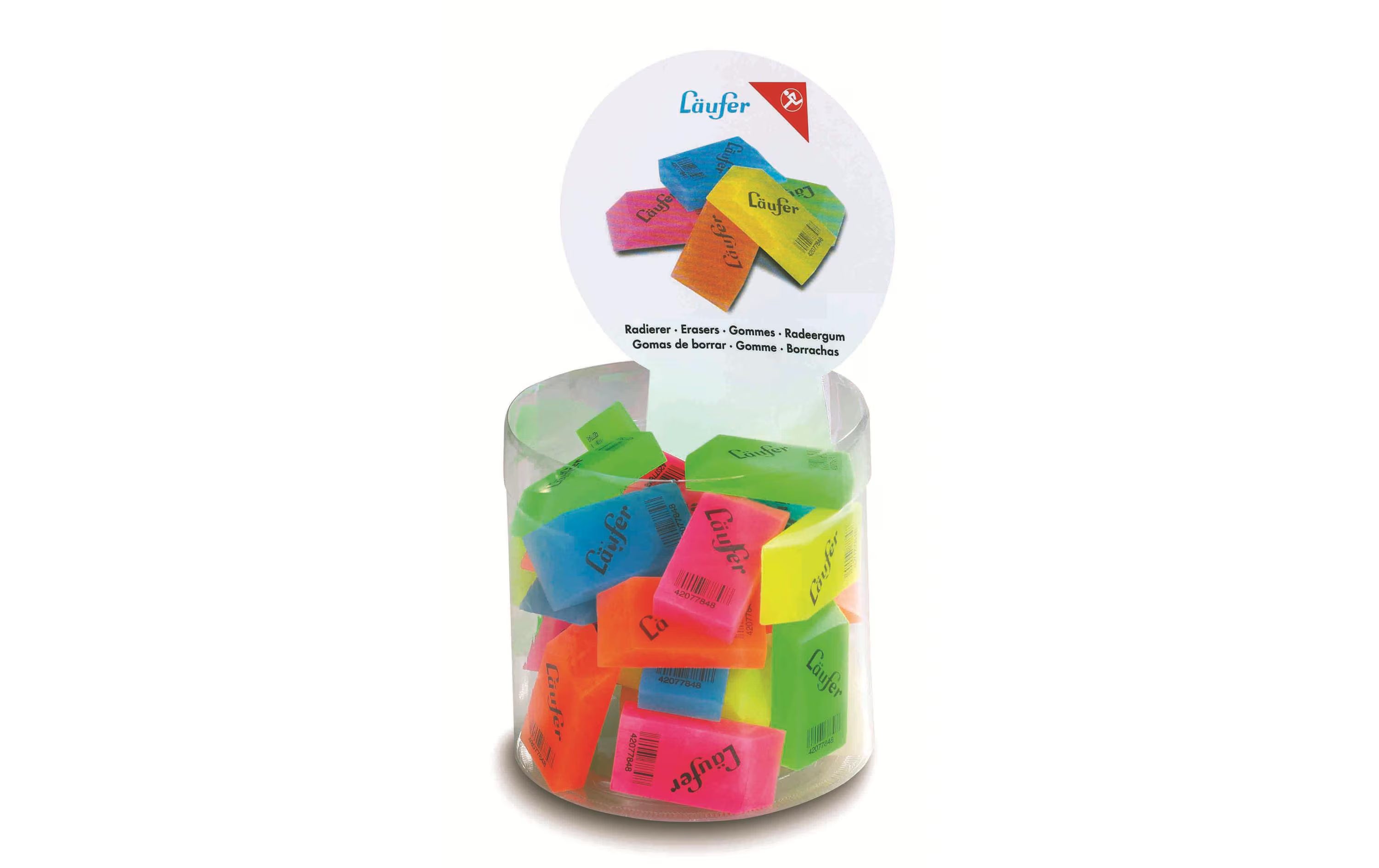 Läufer Radiergummi transparent