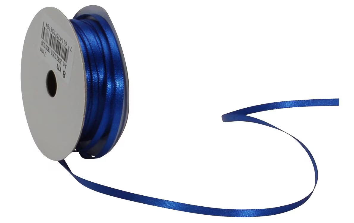 Spyk, Satinband 3 mm x 8 m, Blau