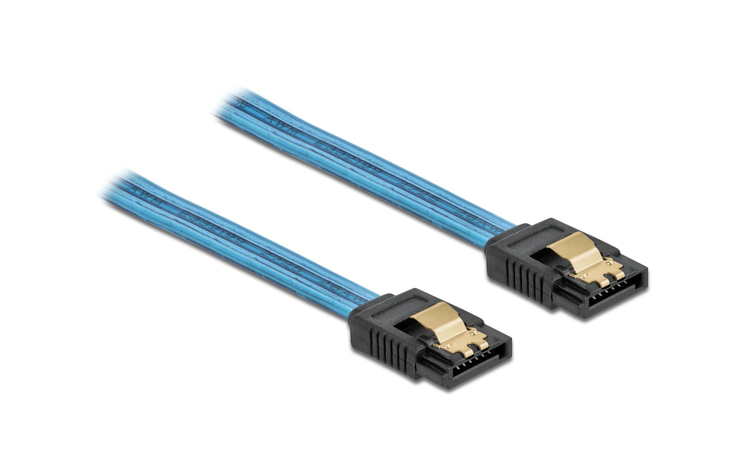 Delock SATA-Kabel UV Leuchteffekt blau