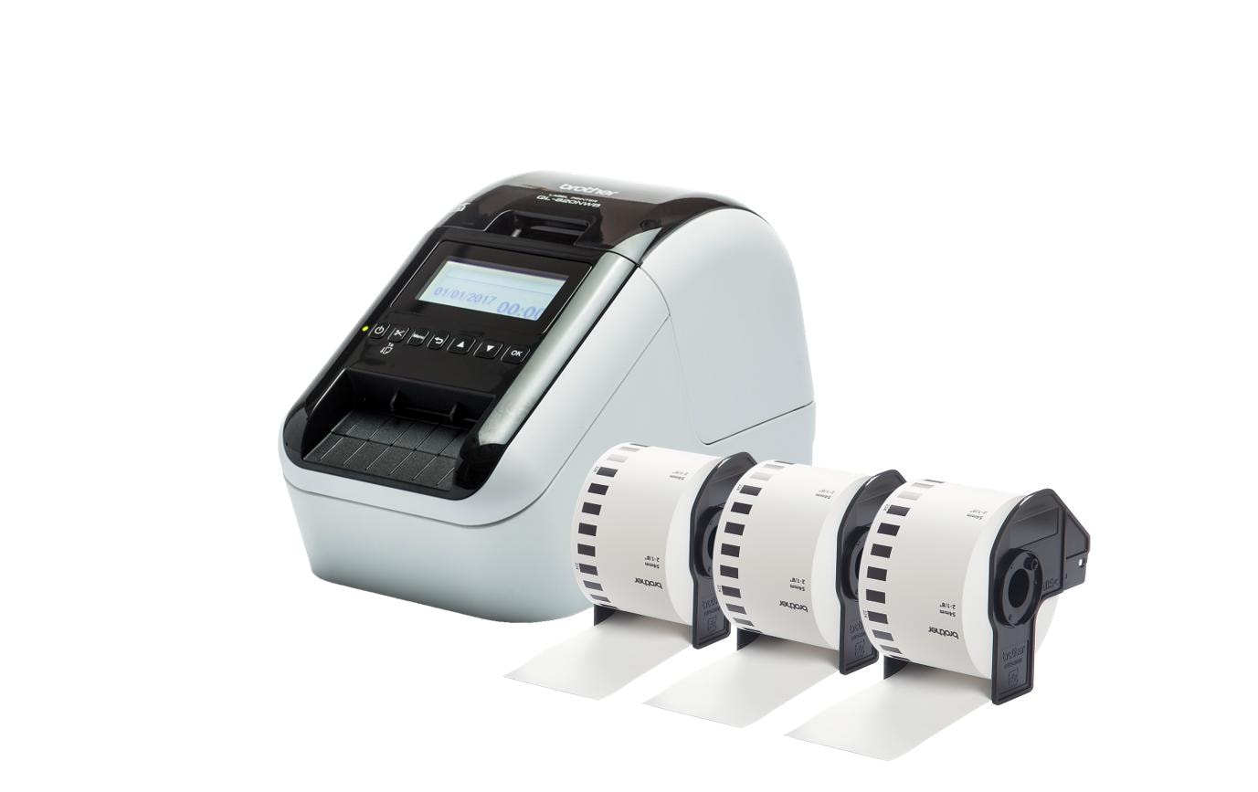 Brother P-touch QL-820NWB, mit 3 Rollen