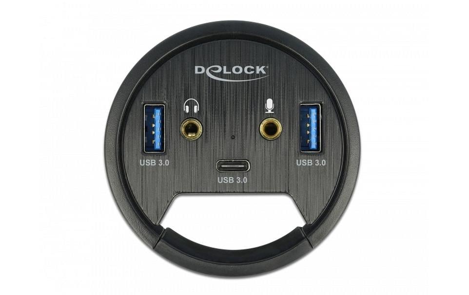 Delock Tisch-Hub 3 Port USB 3.0+ HD-Audio