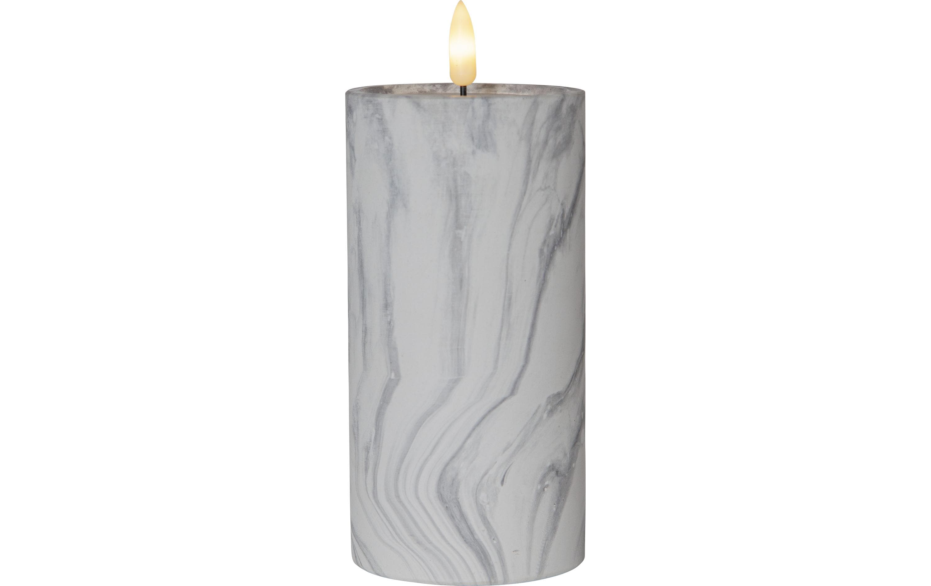 Star Trading LED-Kerze Pillar Flamme Marble