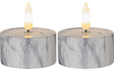 Star Trading LED Teelicht 2er Flame Marble