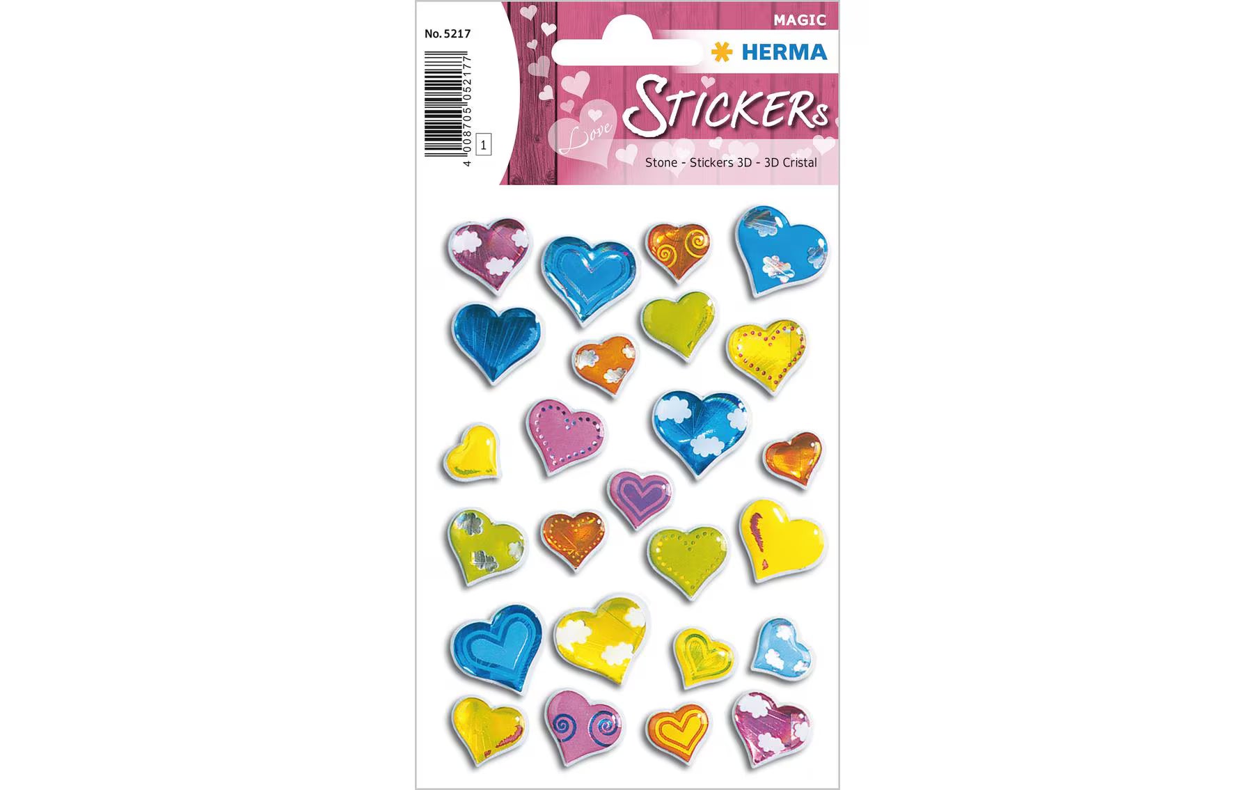 Herma Sticker Herzen Stone 3D