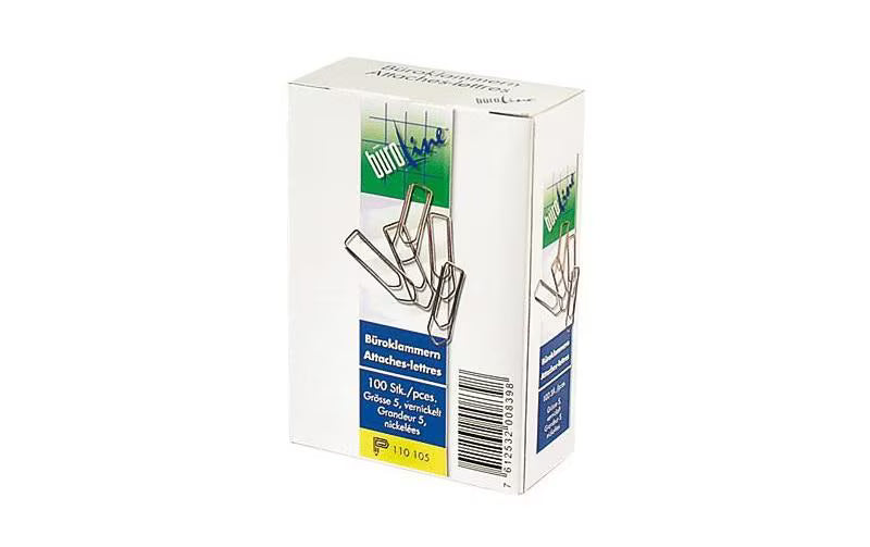 Büroline Büroklammern Gr. 5 vernickelt