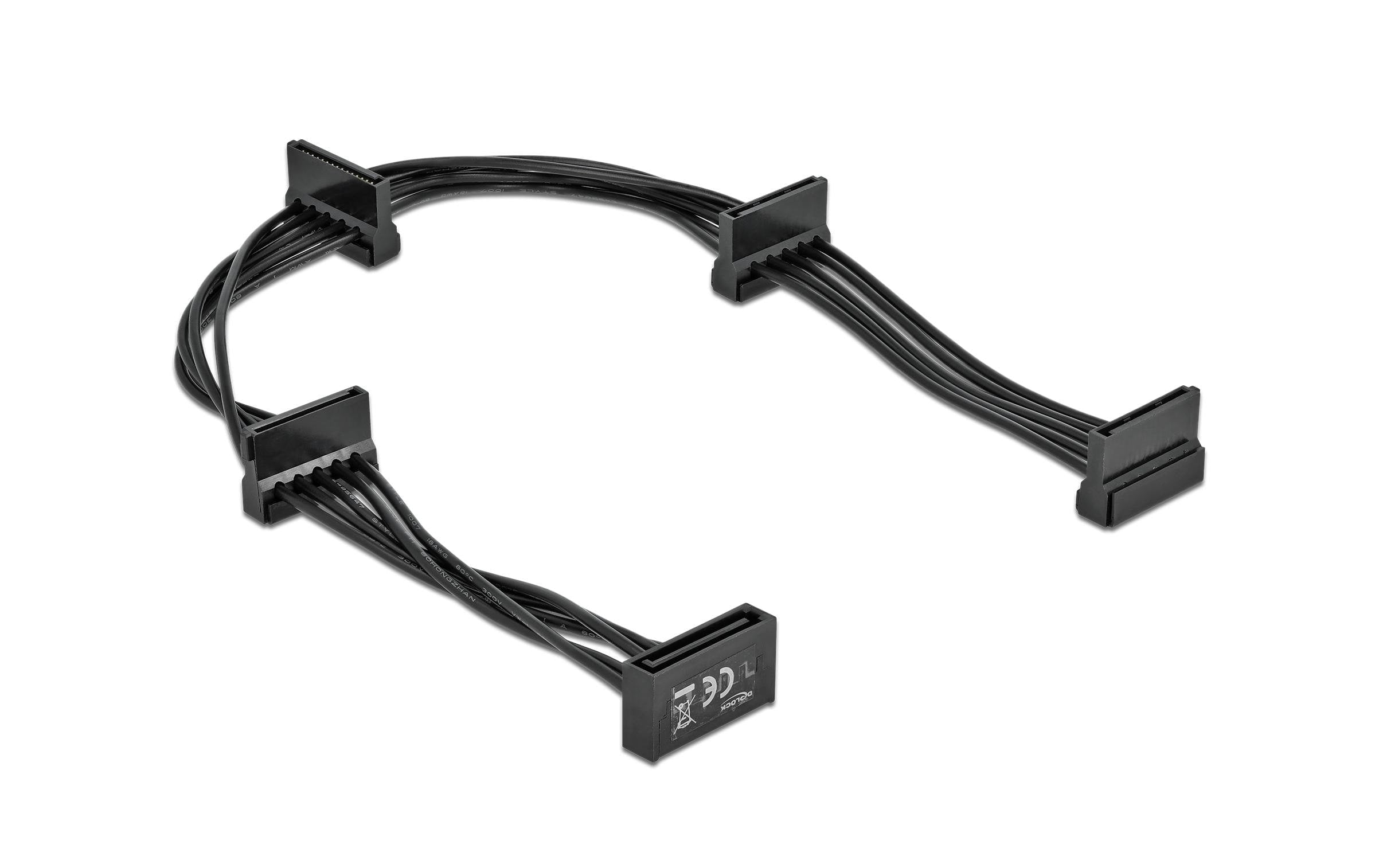 Delock SATA - 4x SATA Stromadapter, Schwarz