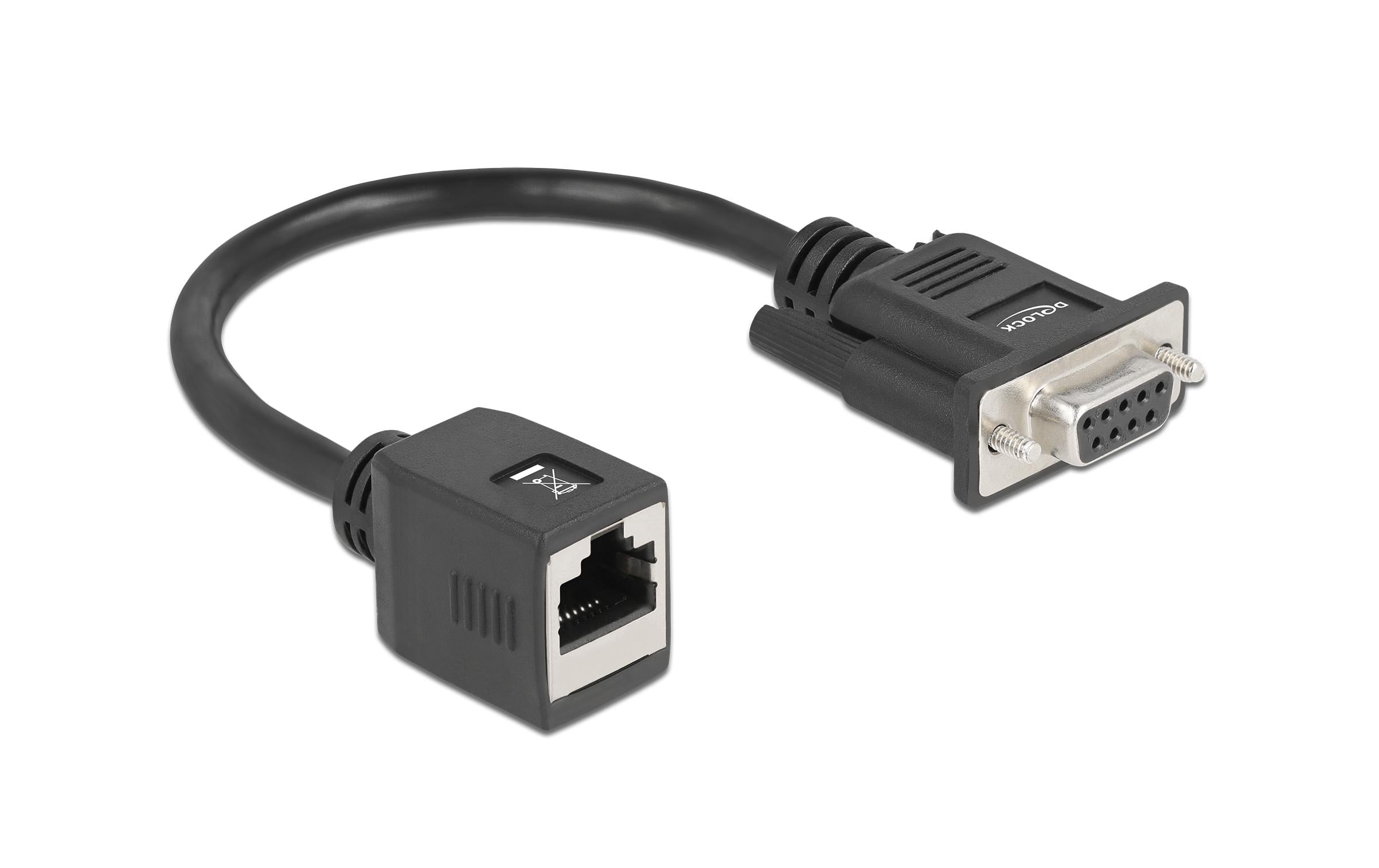 Delock: RS232/422/485 - LAN Buchse, schwarz