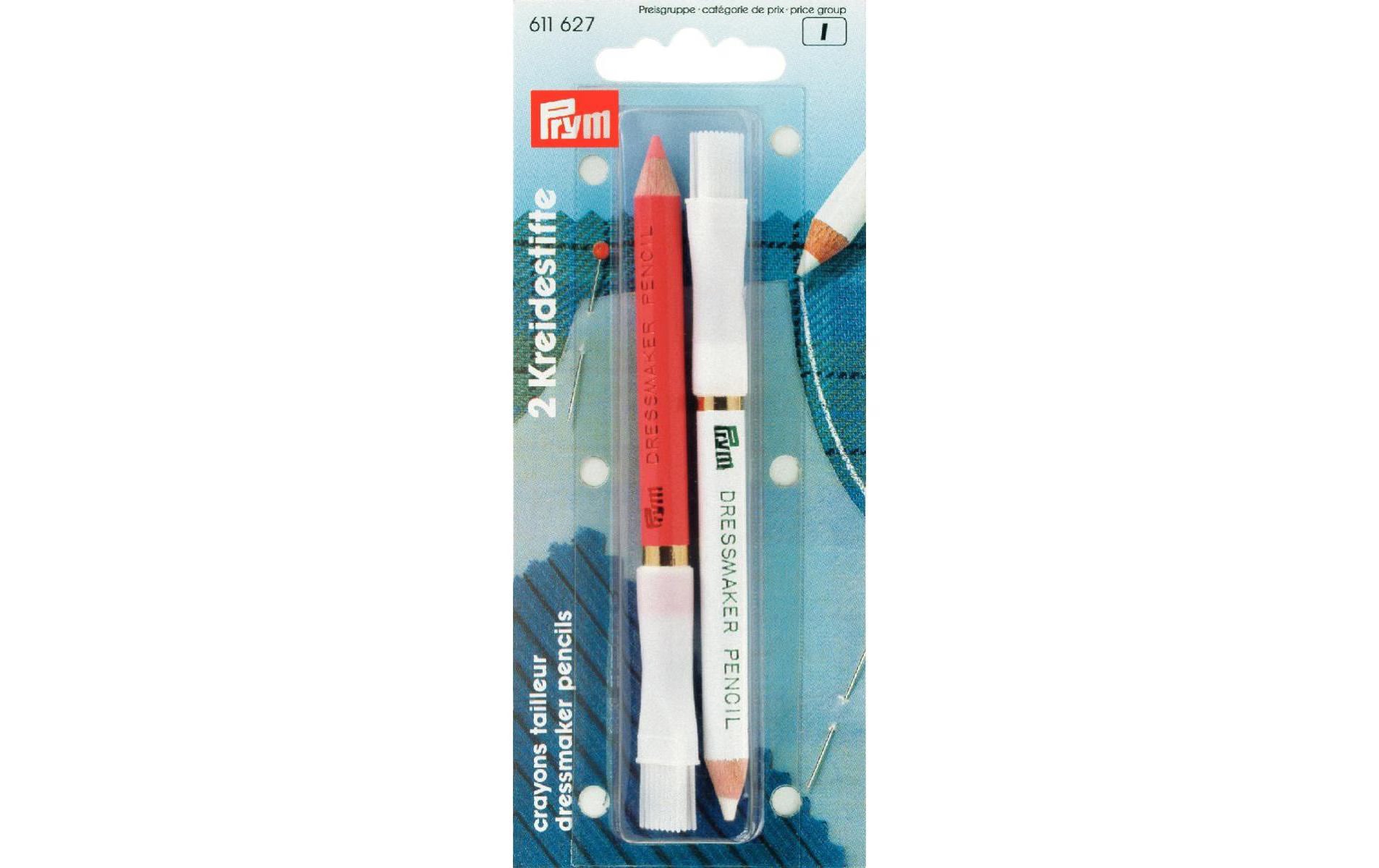 Prym Kreidestifte + Bürste, weiss/rosa