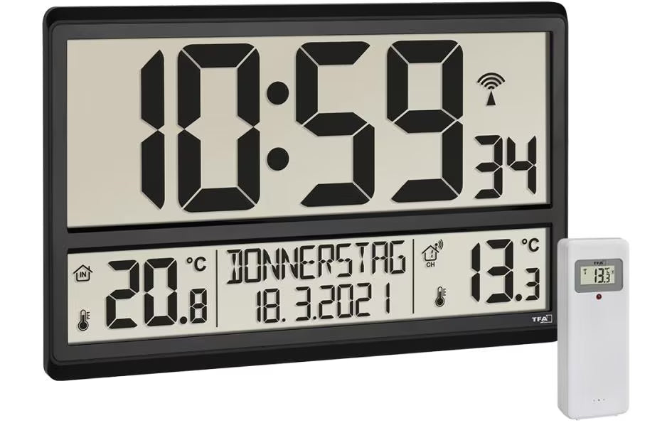 TFA Funk-Wanduhr mit Aussentemperatur