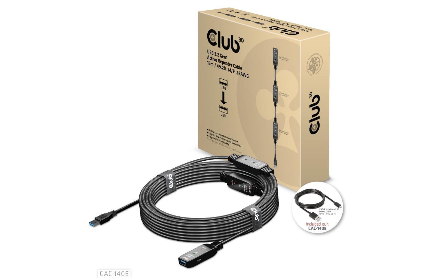 Club 3D USB 3.2 Gen.1-Verlängerungskabel