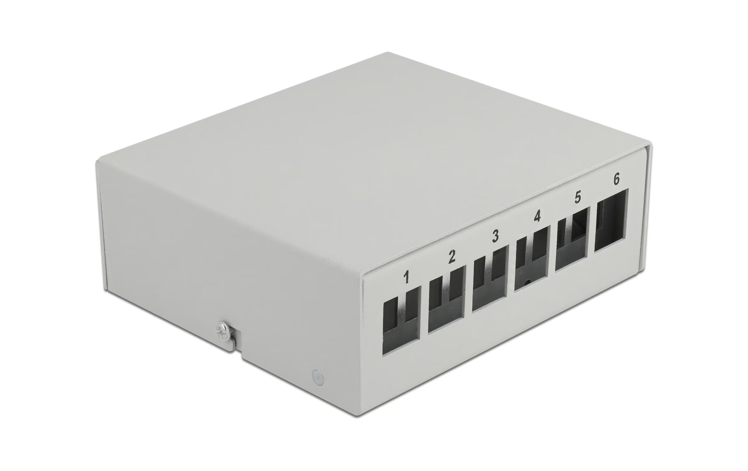 Delock Keystone Leergehäuse: 6 Port, grau