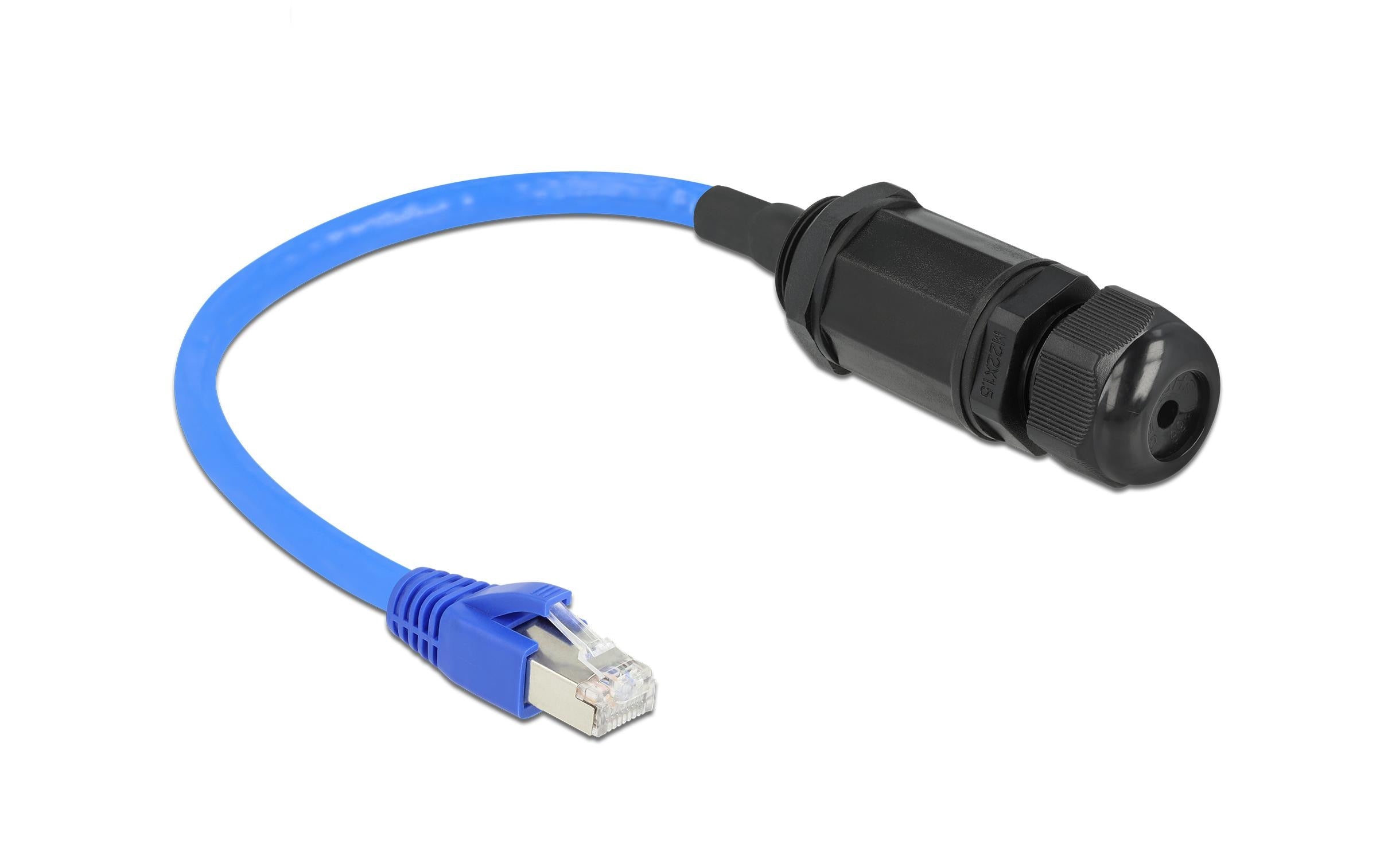 Delock Patchkabel: S/FTP, Cat.6, 25cm, blau