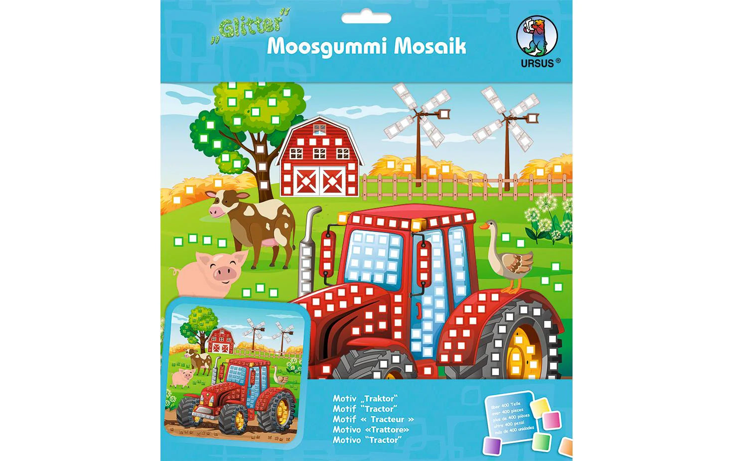 URSUS Moosgummi-Set Glitter Traktor