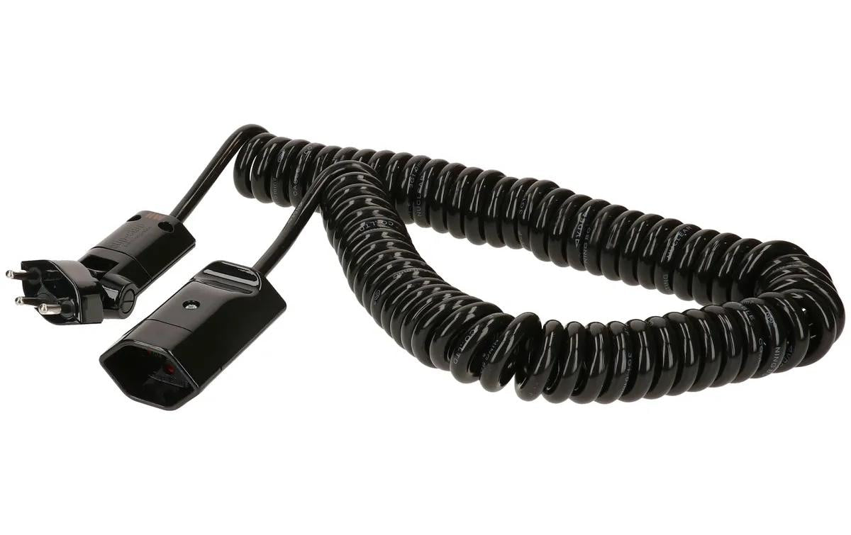 Spiralverlängerungskabel 4 m, schwarz, TD
