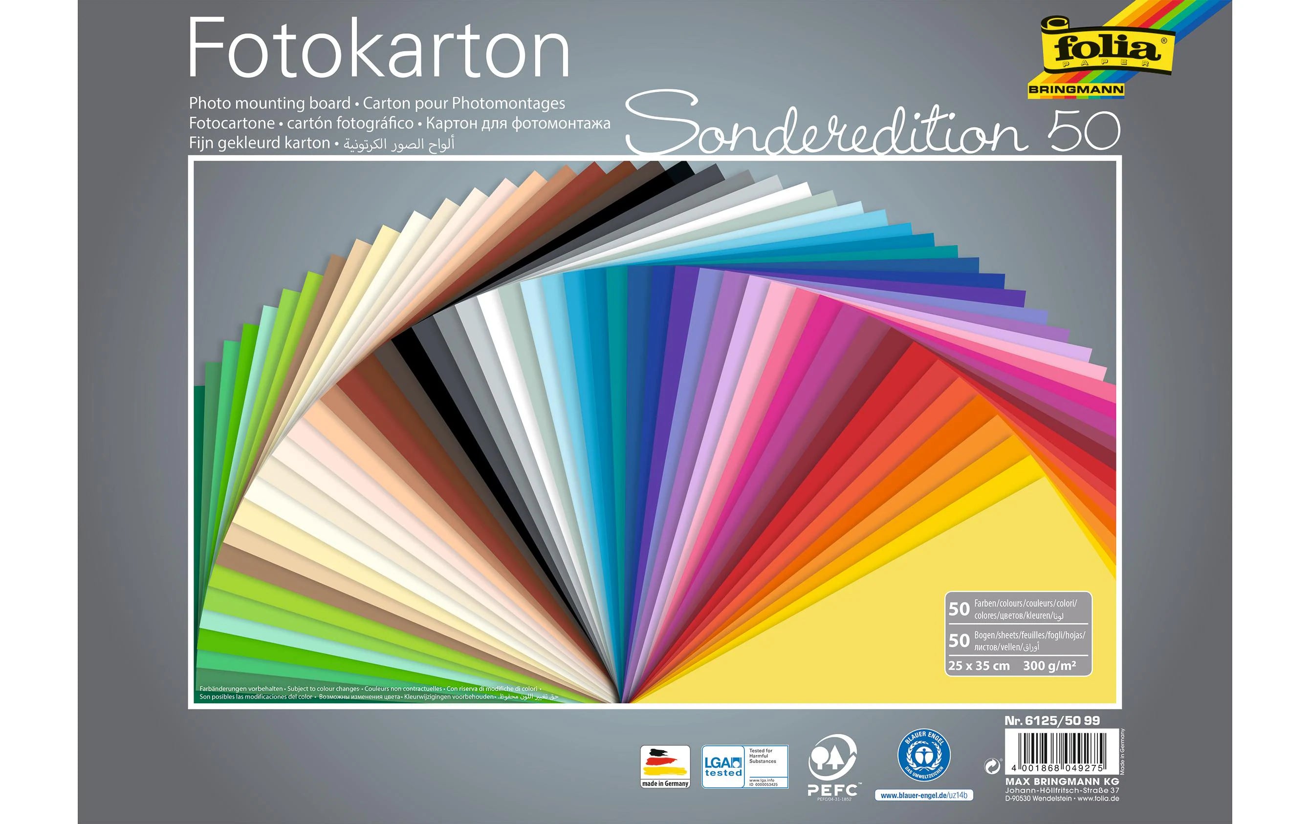 Folia Fotokarton 50er Pack sortiert