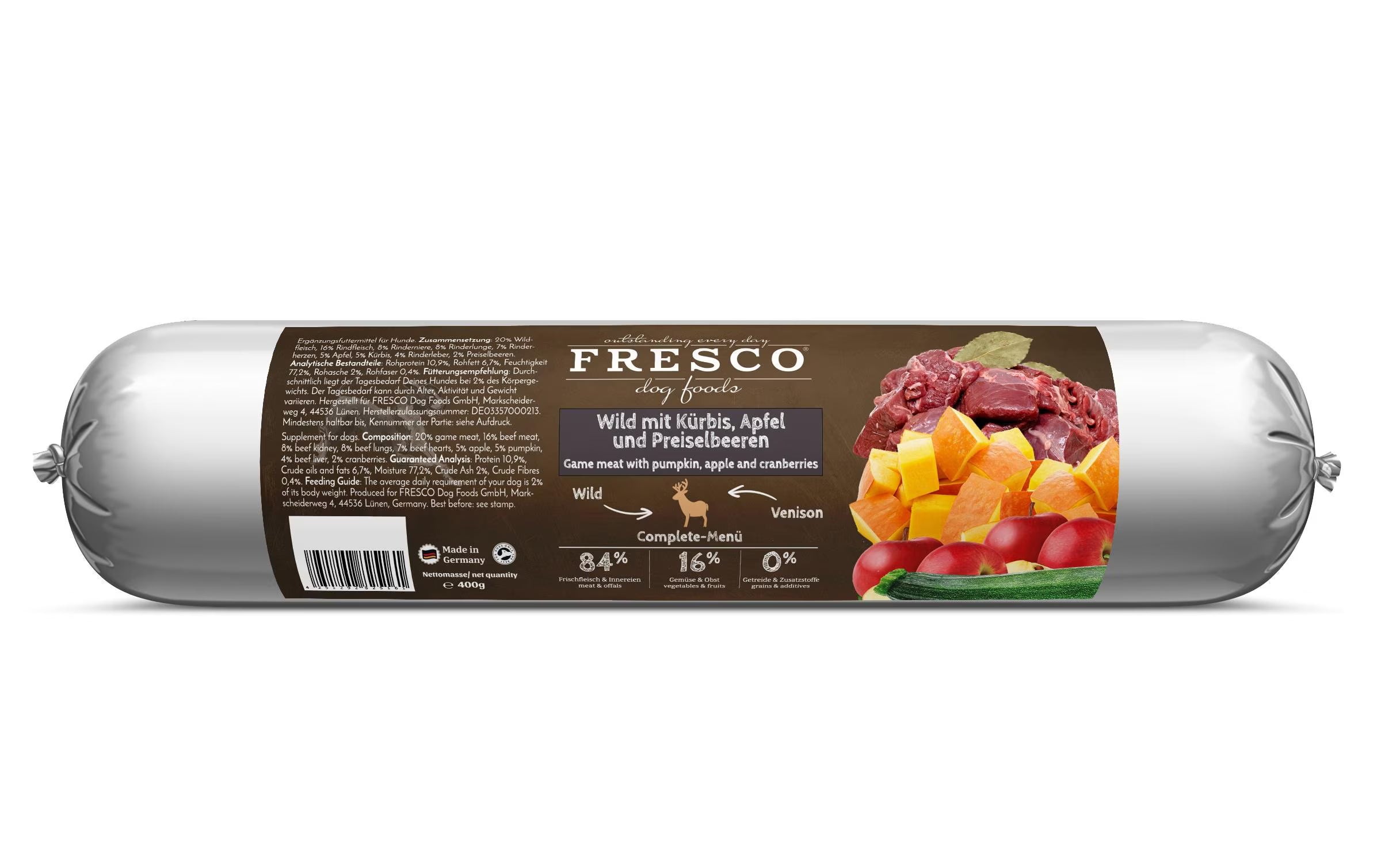 FRESCO Nassfutter BARF Wild mit Kürbis,