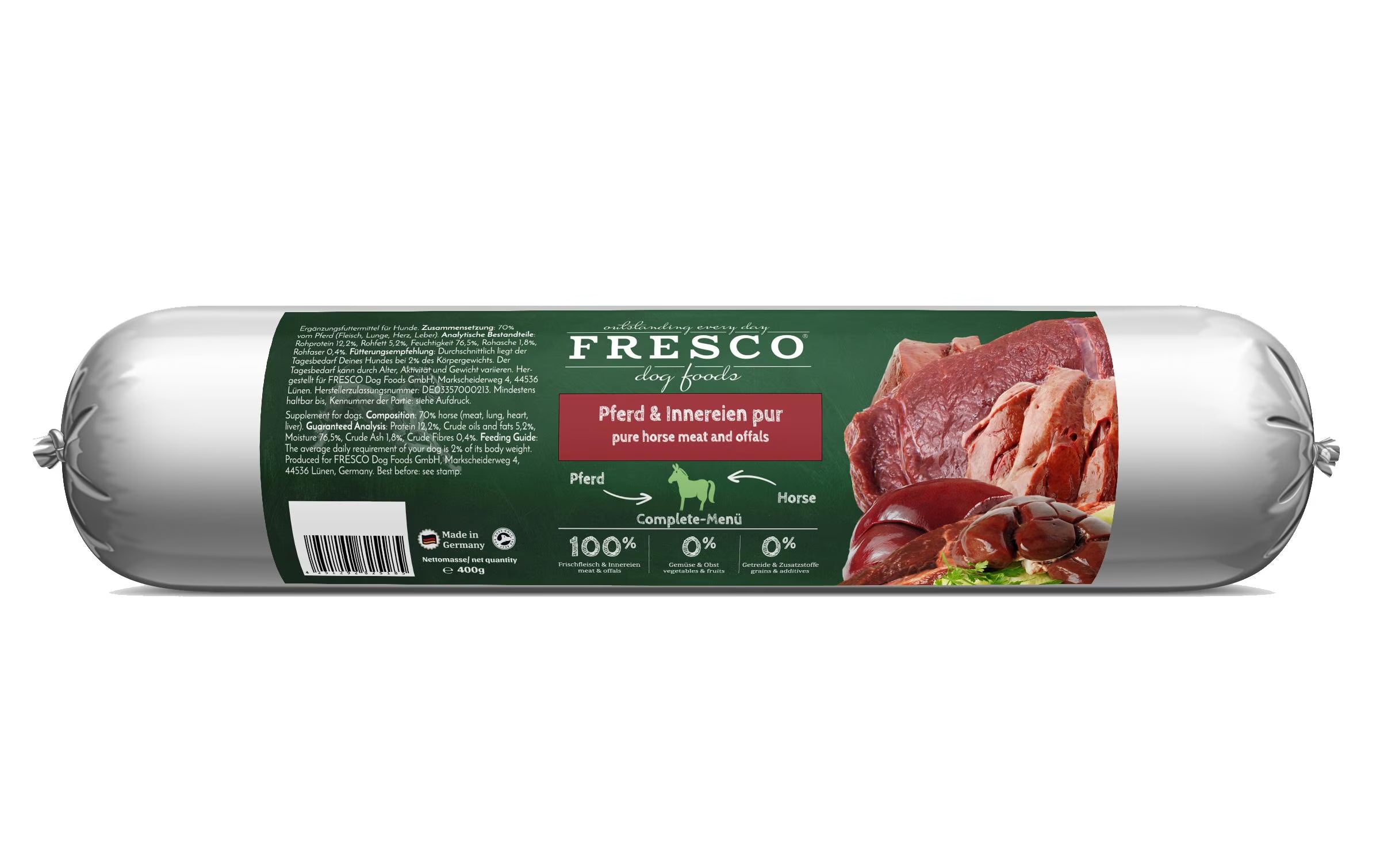 FRESCO Nassfutter BARF Pferd pur,