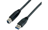 Wirewin USB3.0 Kabel, 1.8m, A-B, schwarz