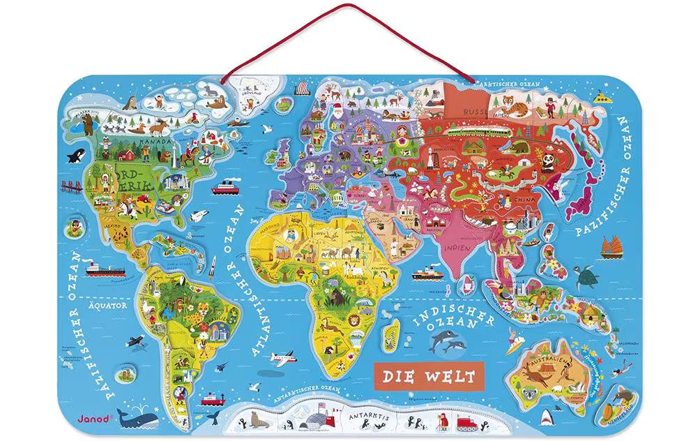 Magnetpuzzle Weltkarte 92tlg.