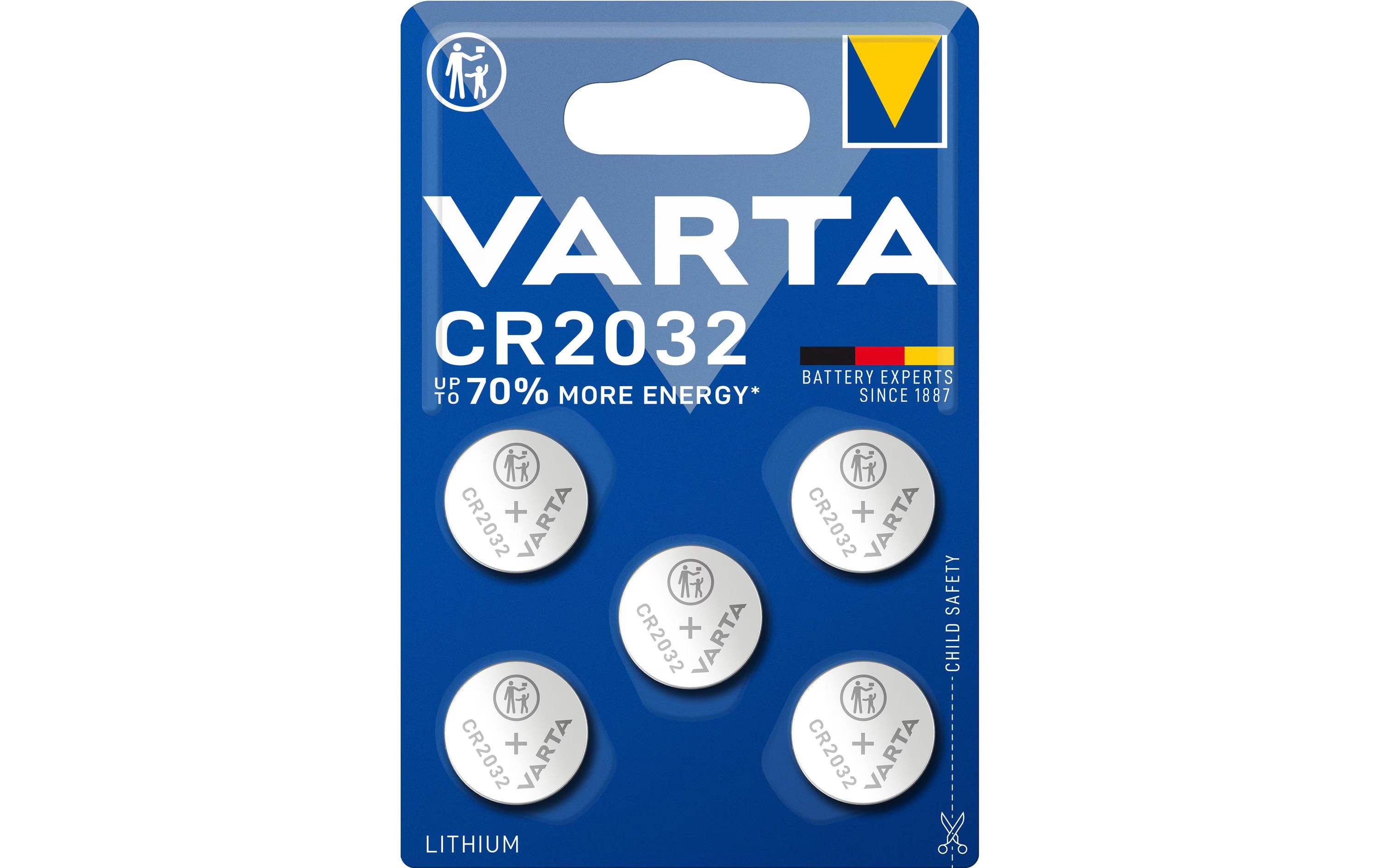 Varta, Knopfzelle CR2032 , 5 Stück