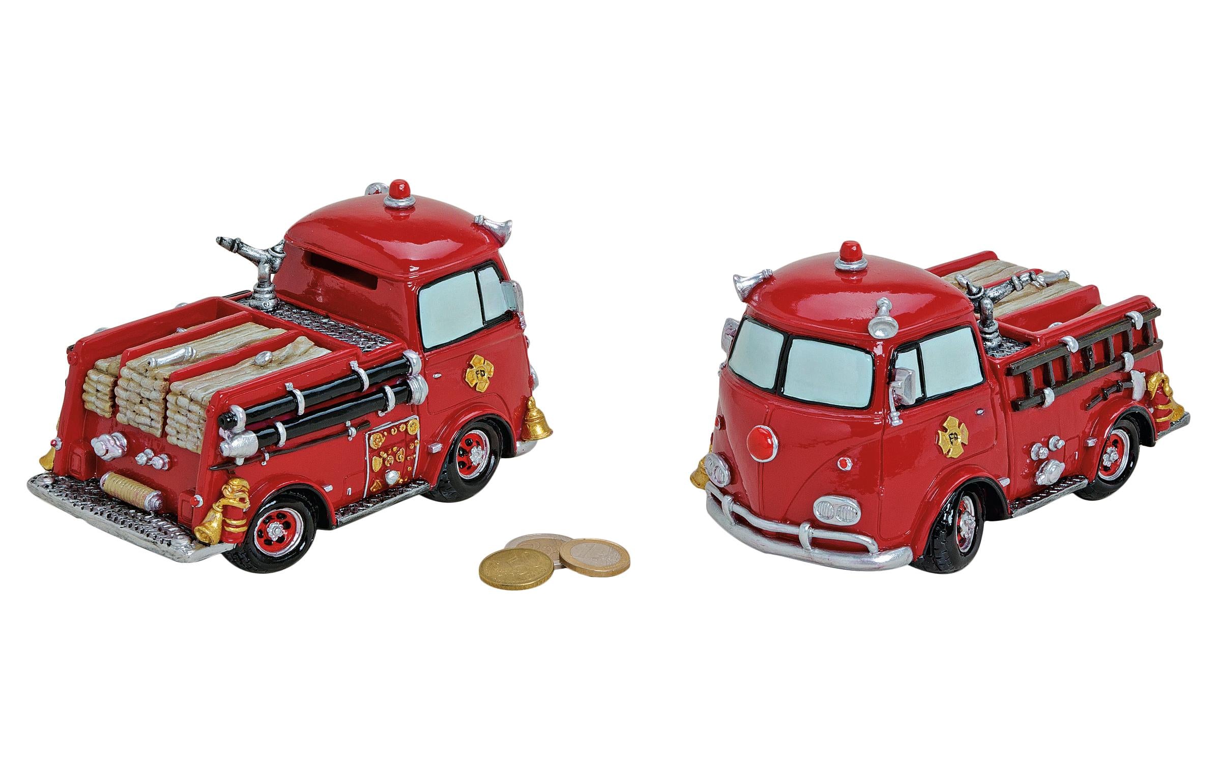 Spardose Feuerwehrwagen aus Poly