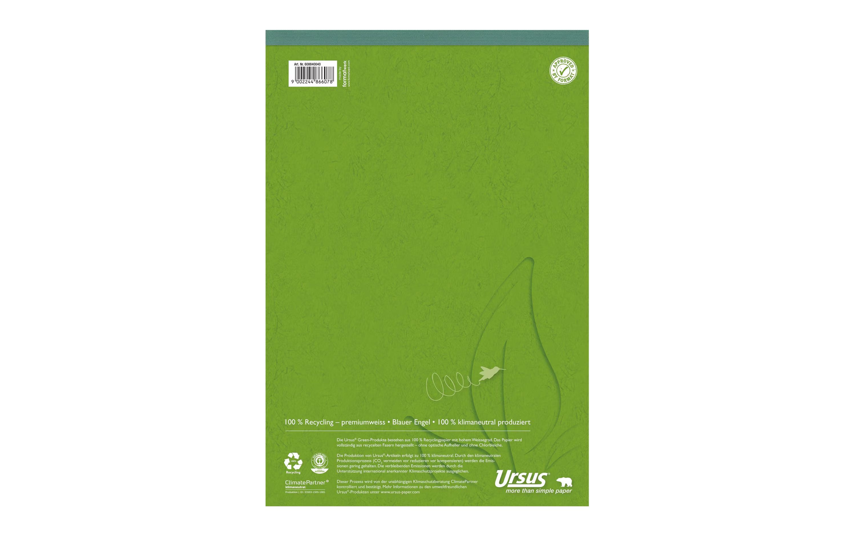 Ursus Green Notizblock Recycling,5 Stk