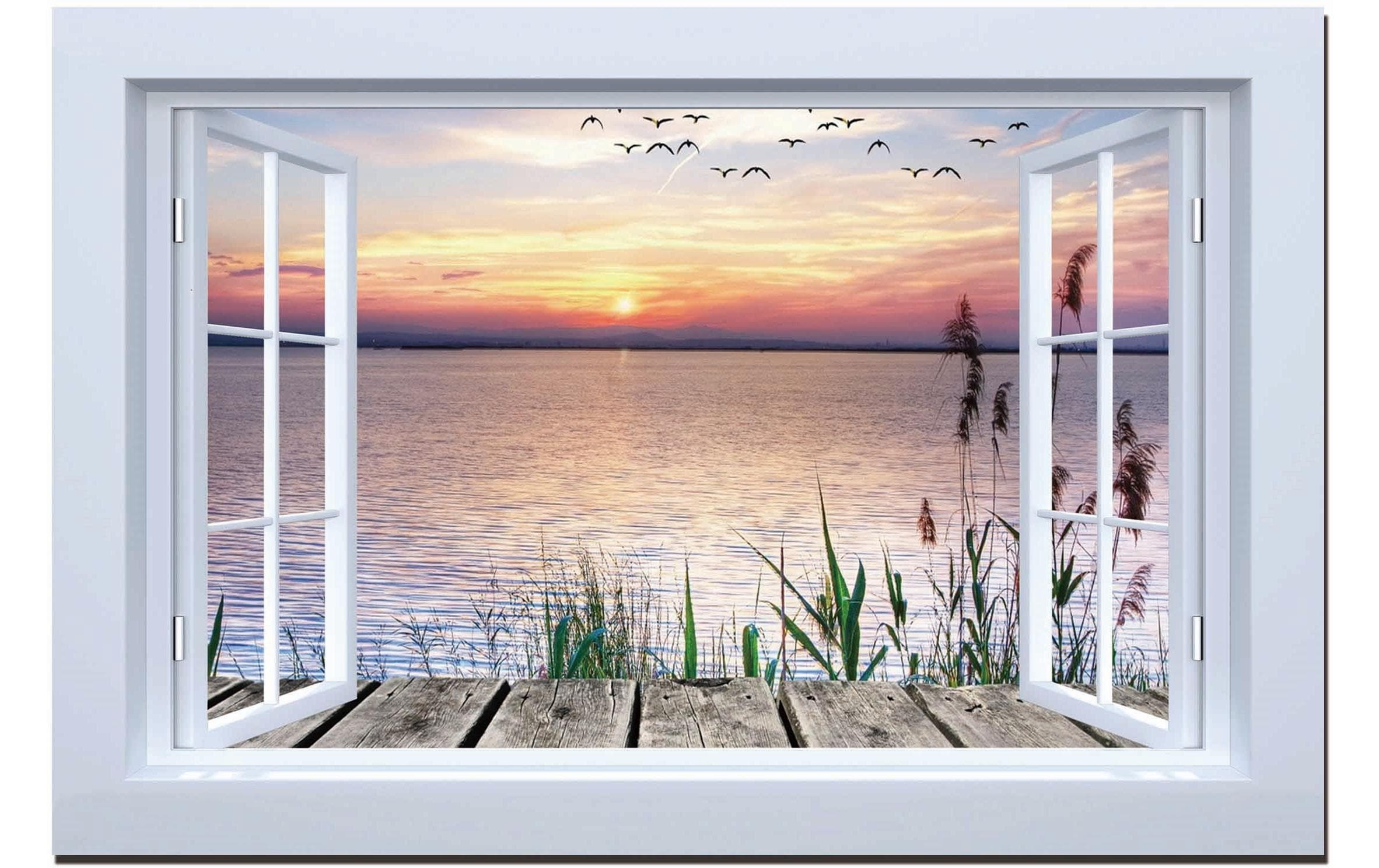 Dameco LED Bild Canvas Fenster auf Steg