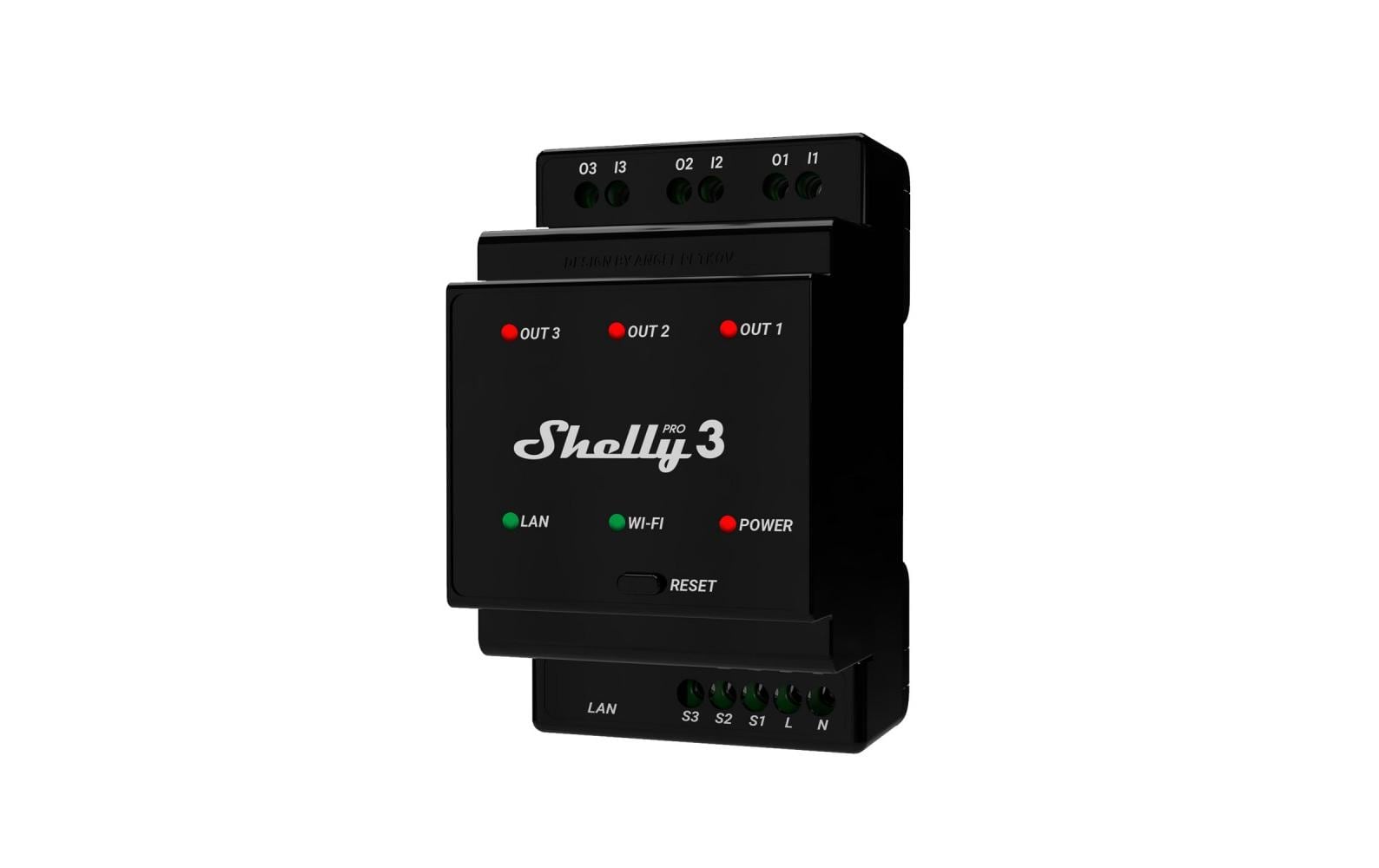 Shelly Pro 3 LAN und WiFi-DIN-Rail Switch