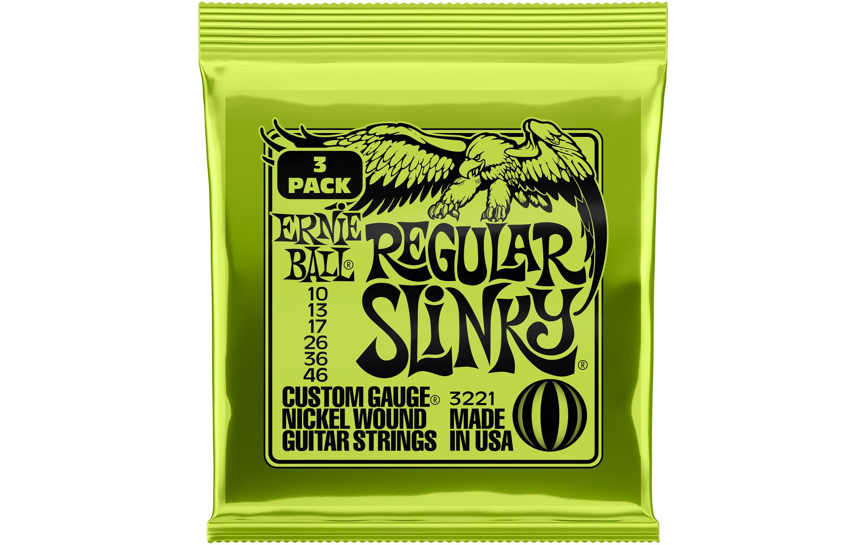 Ernie Ball 3221 Slinky Nickel, 3er Pack