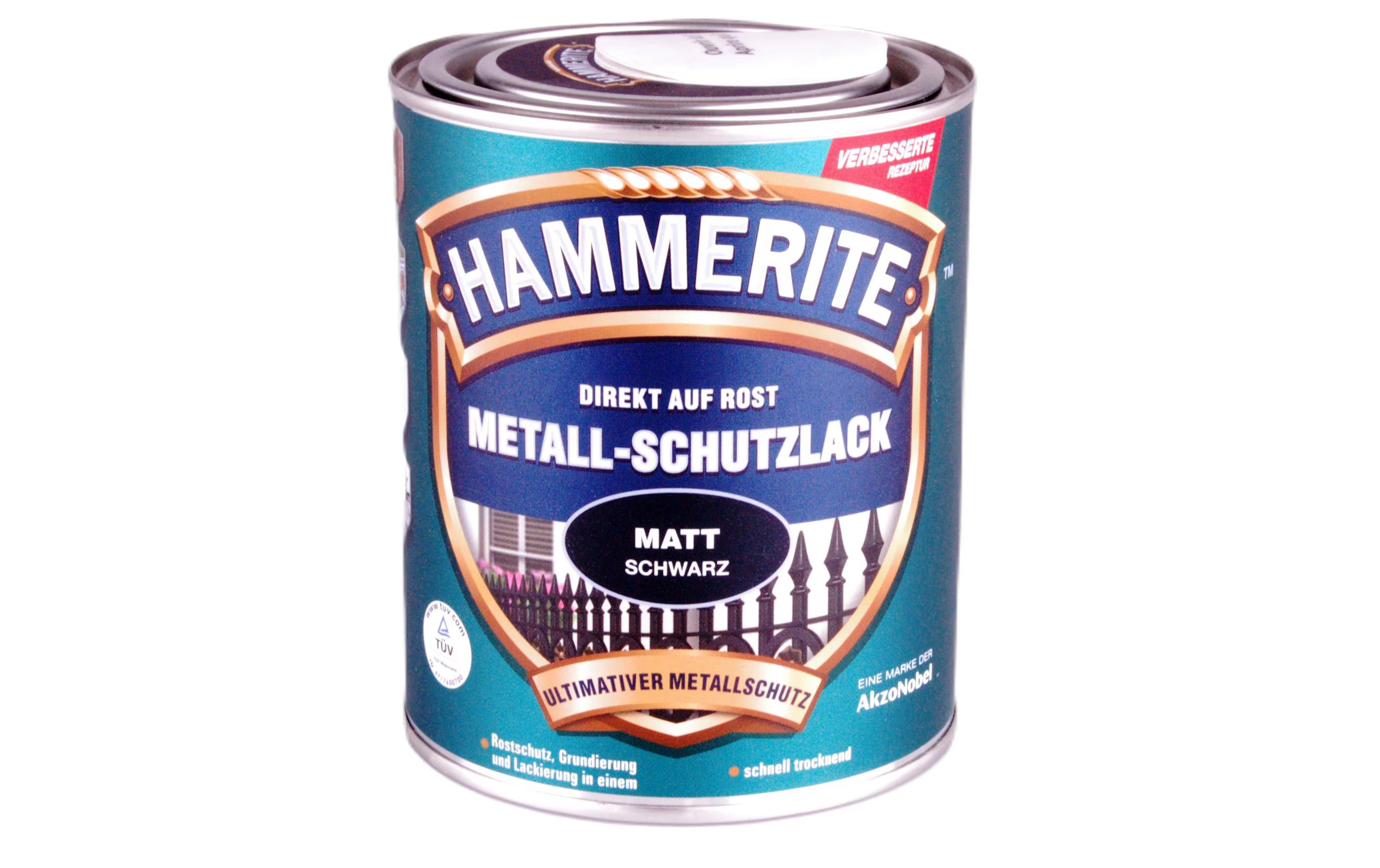 Hammerite Metall-Schutzlack matt schwarz