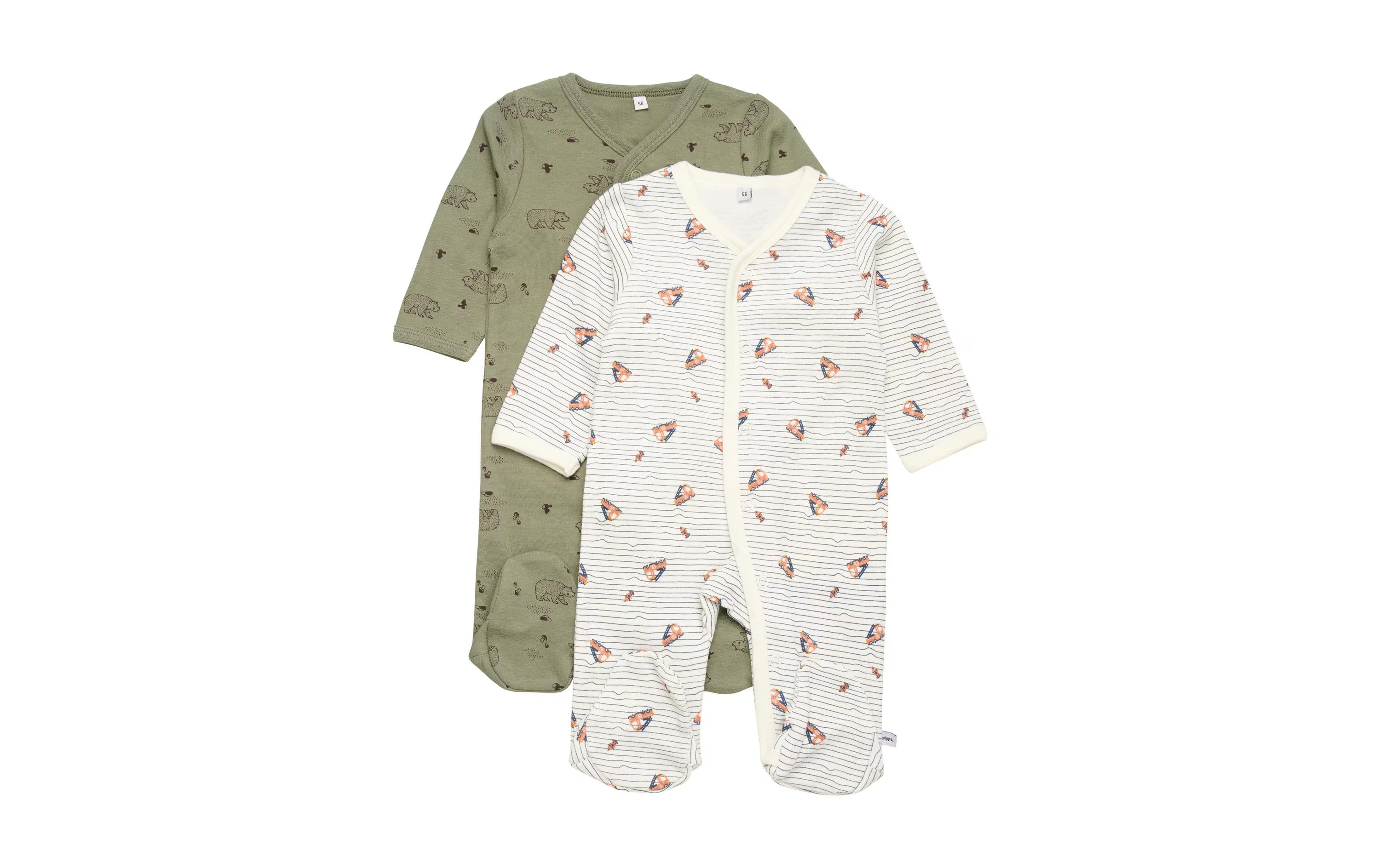 pippi Strampler 2er-Set Deep Lichen Green
