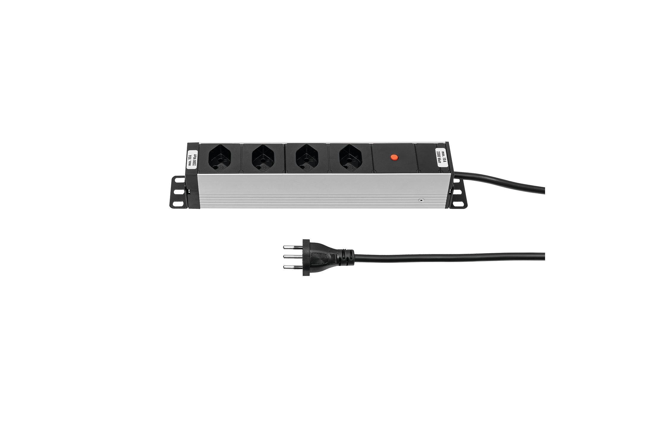 Steckdosenleiste ALUMODULAR, 4xT13, silber