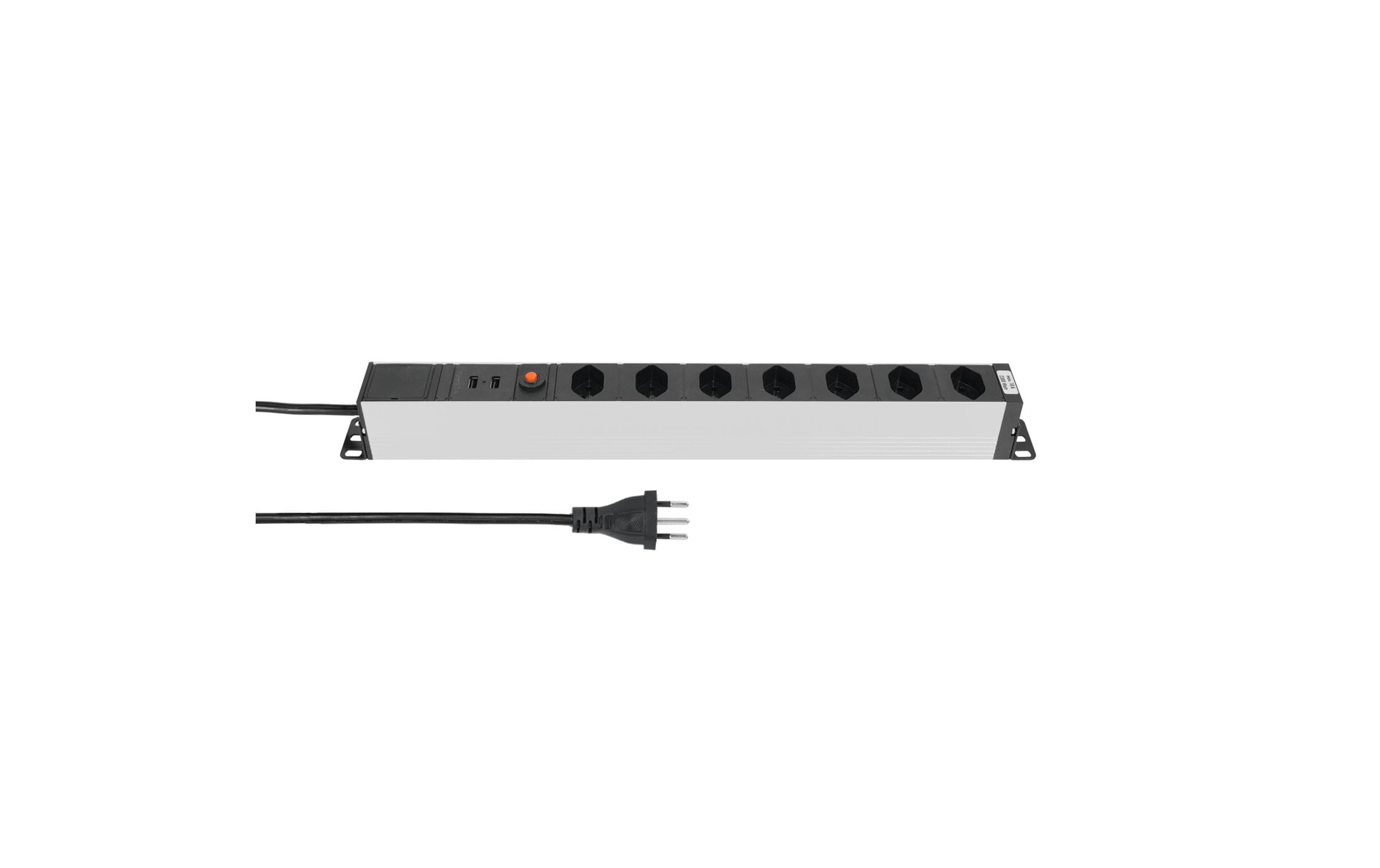 Steckdosenleiste ALUMODULAR 7xT13, silber