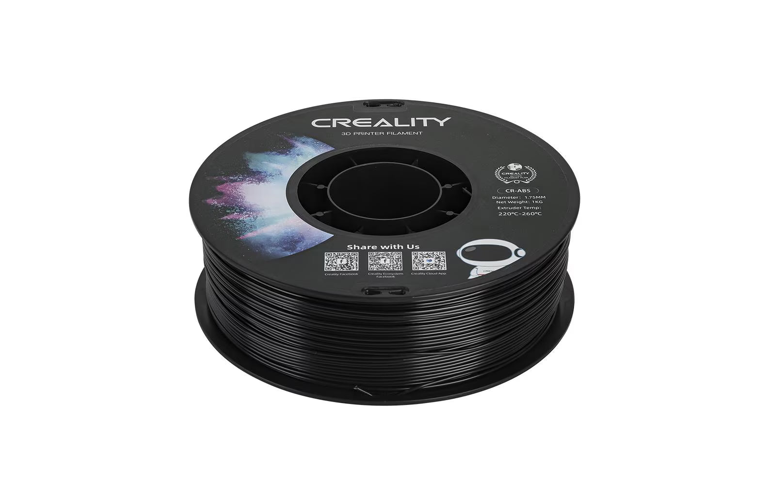 Creality, Filament ABS, Schwarz, 1.75 mm, 1