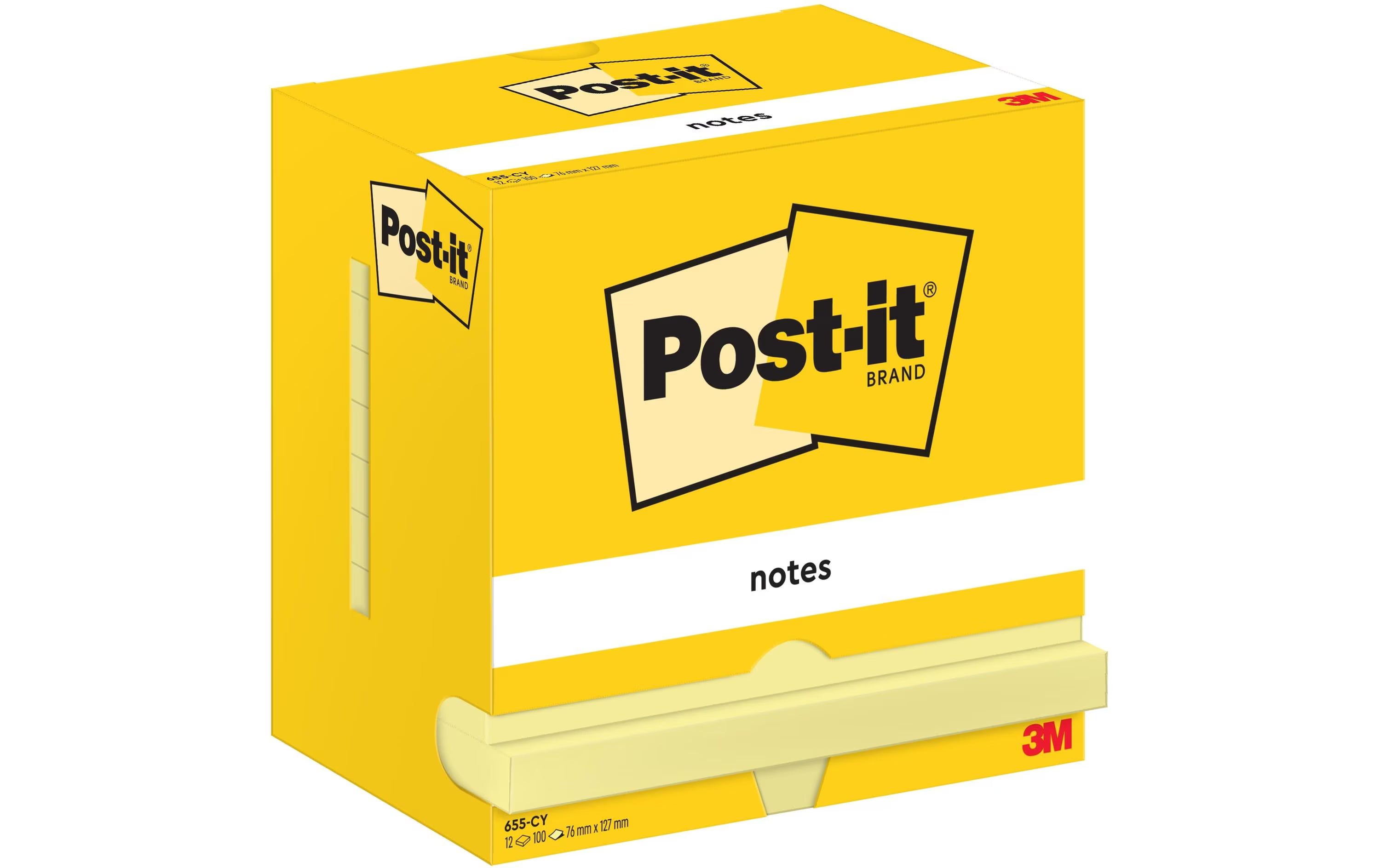 Post-it, Notizzettel 127 x 76 mm, Gelb, 12