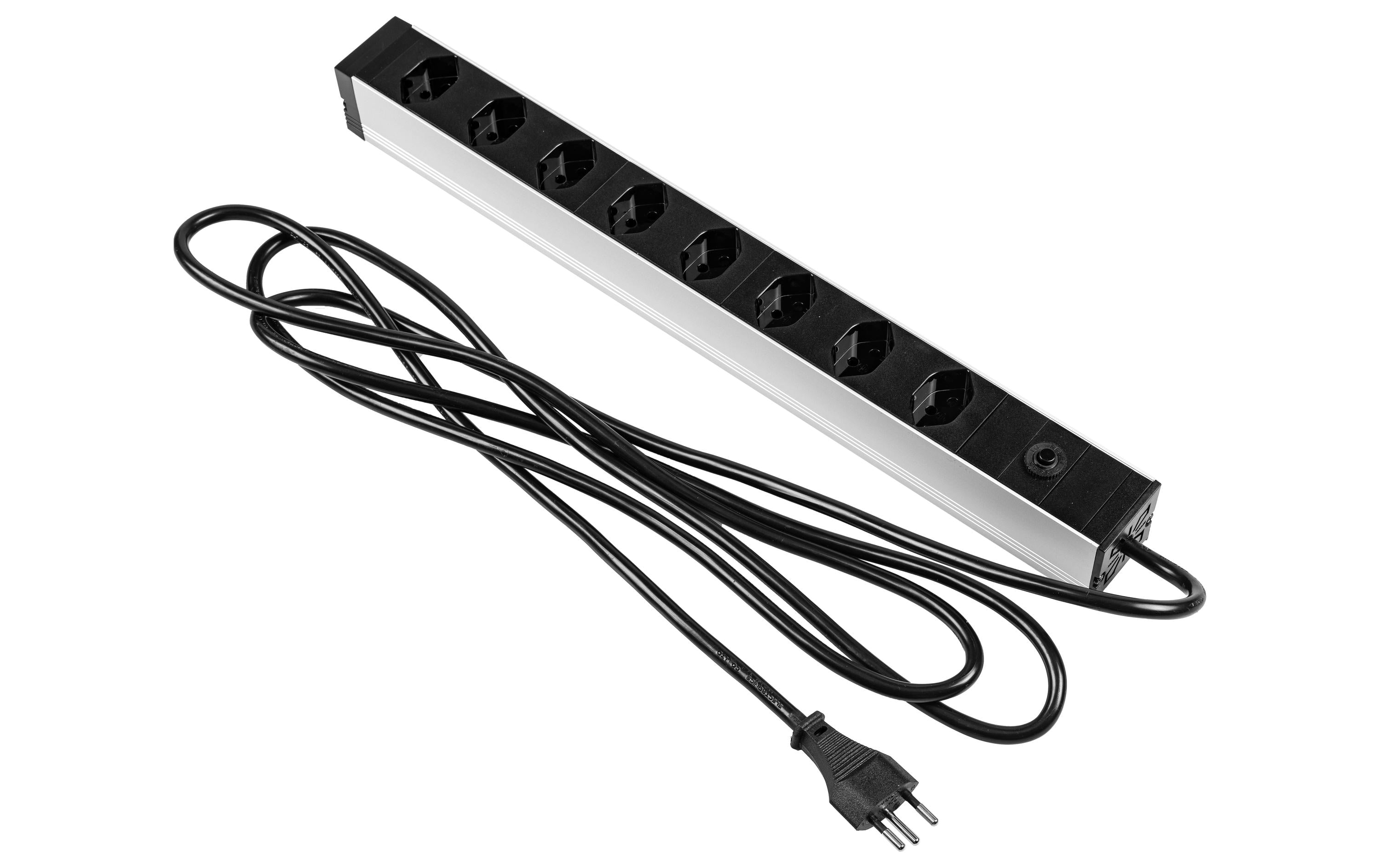 F.power 19 Steckdosenleiste 8x T13 sw