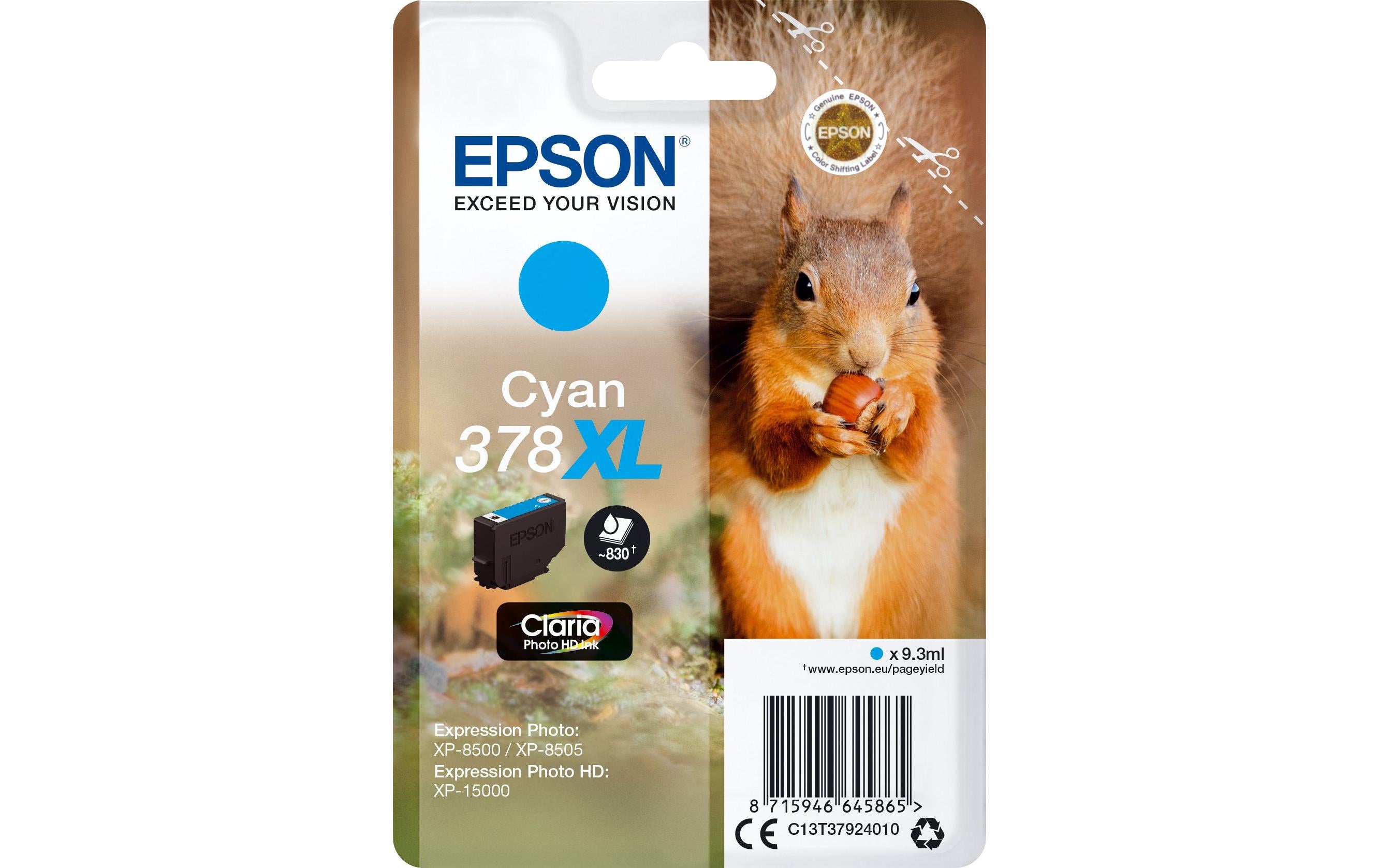 Tinte Epson C13T37924010 cyan 378XL