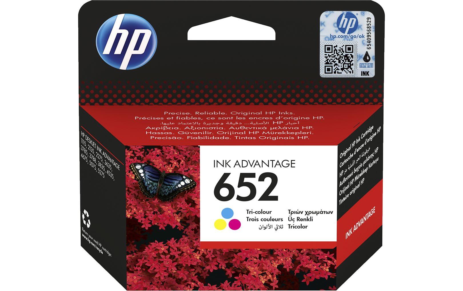 HP, Tinte Nr. 652 (F6V24AE) Cyan/Magenta/Ye