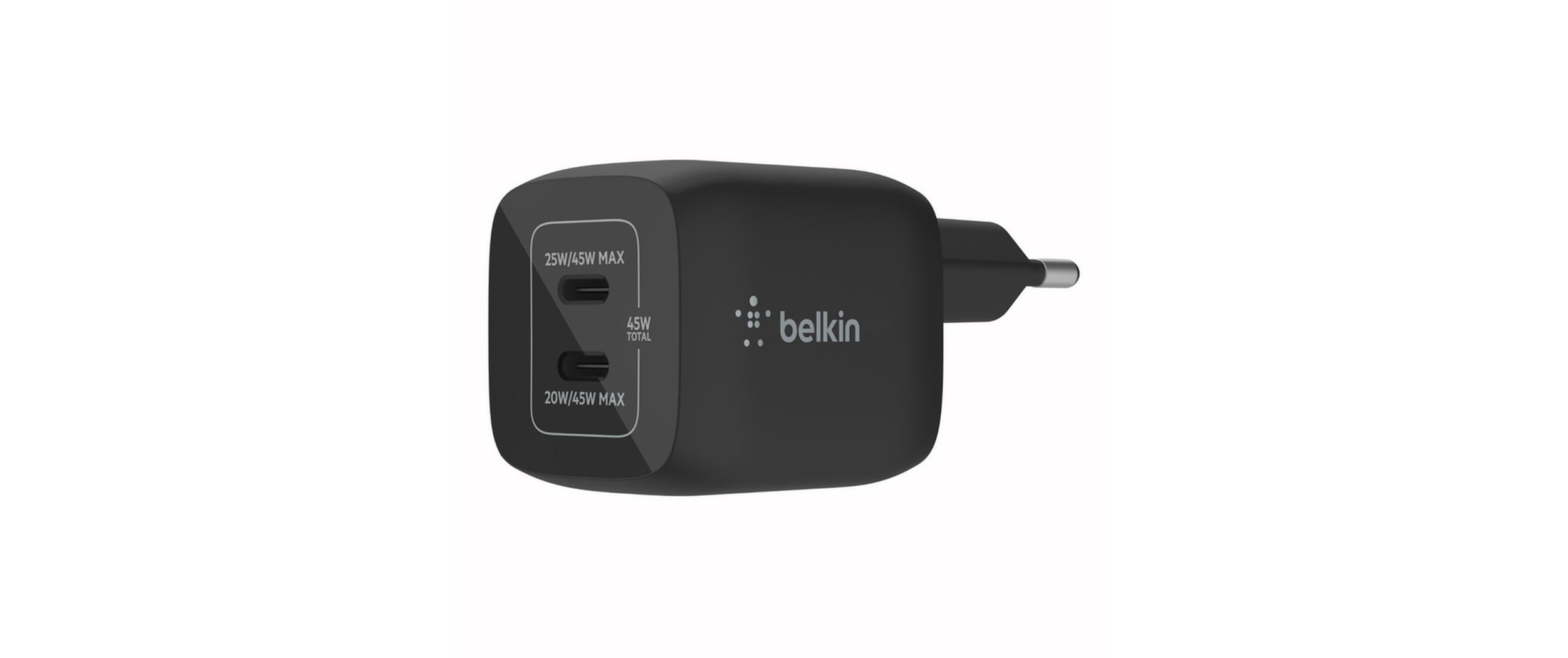 BELKIN USB-C-GaN-Ladegerät, 2x USB-C, 45W