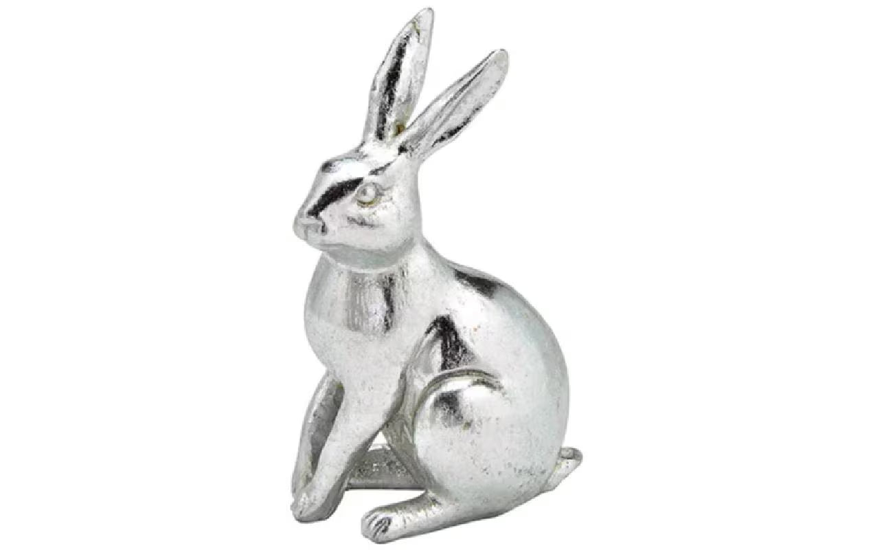 G. Wurm Dekofigur Hase 12cm Silber