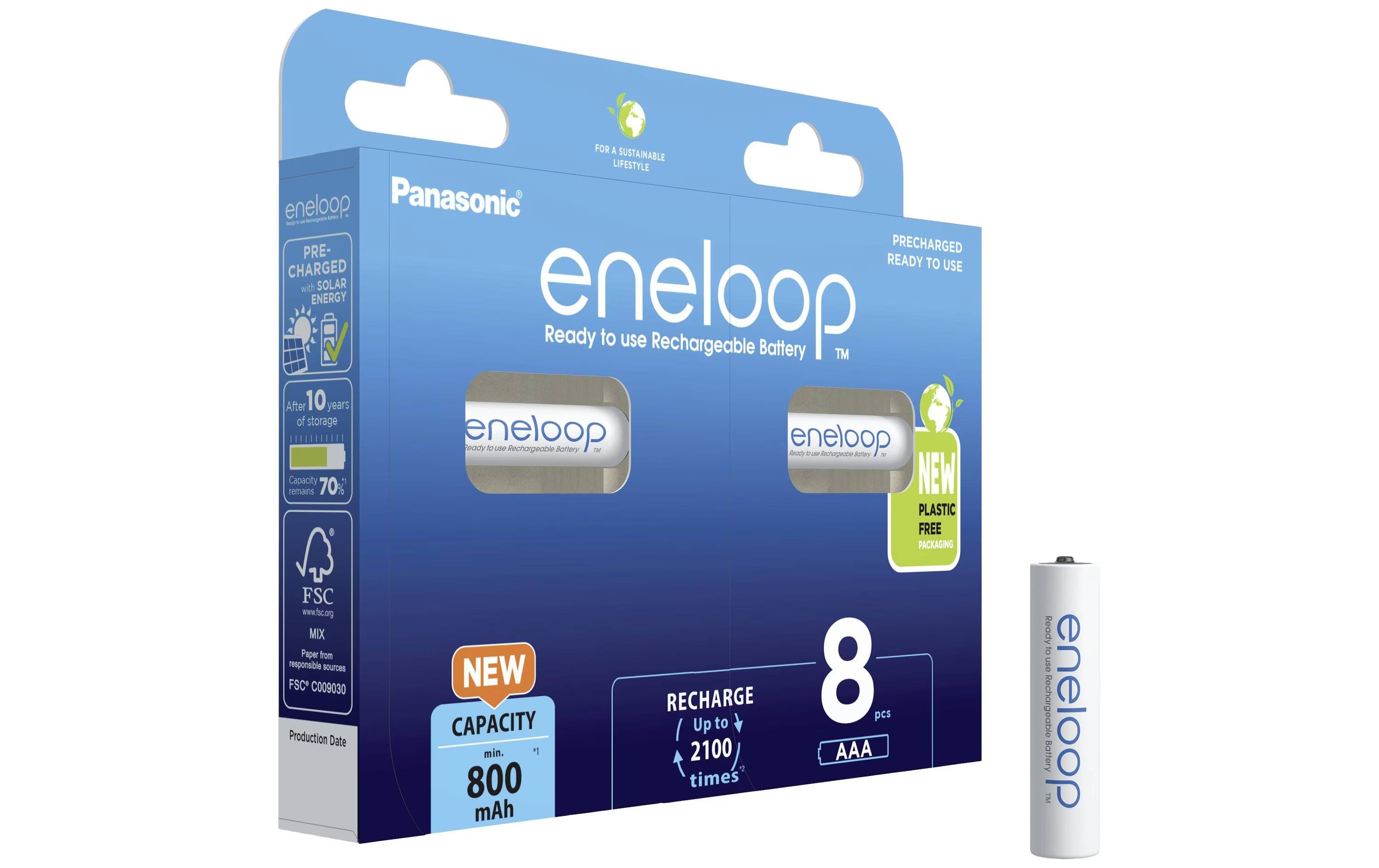 Panasonic Akku Eneloop BK-4MCDE/8BE NiMH