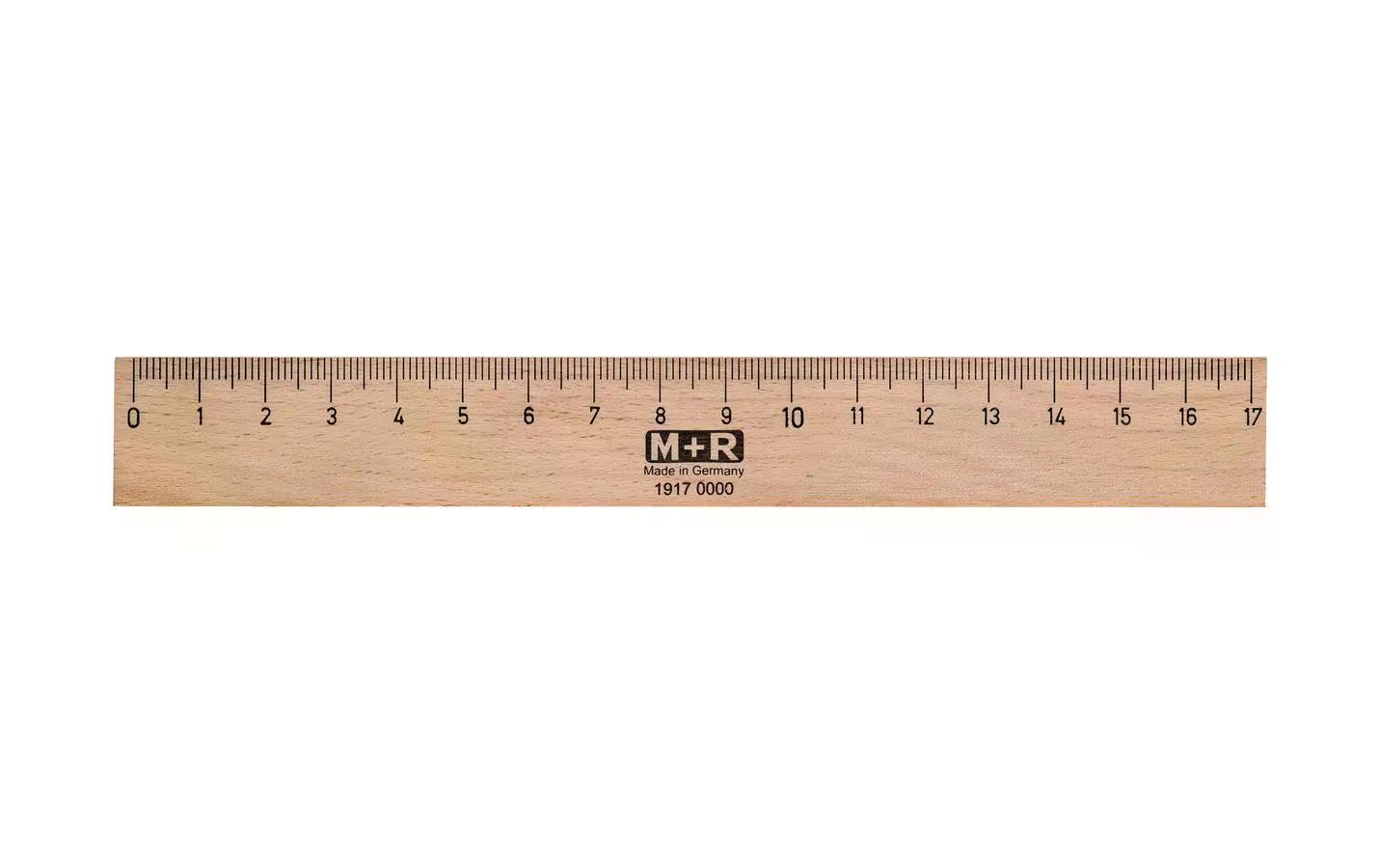 M+R Flachlineal Buche mit Metalleinlage