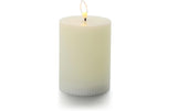 balthasar, LED Zylinderkerze Rillen, Creme